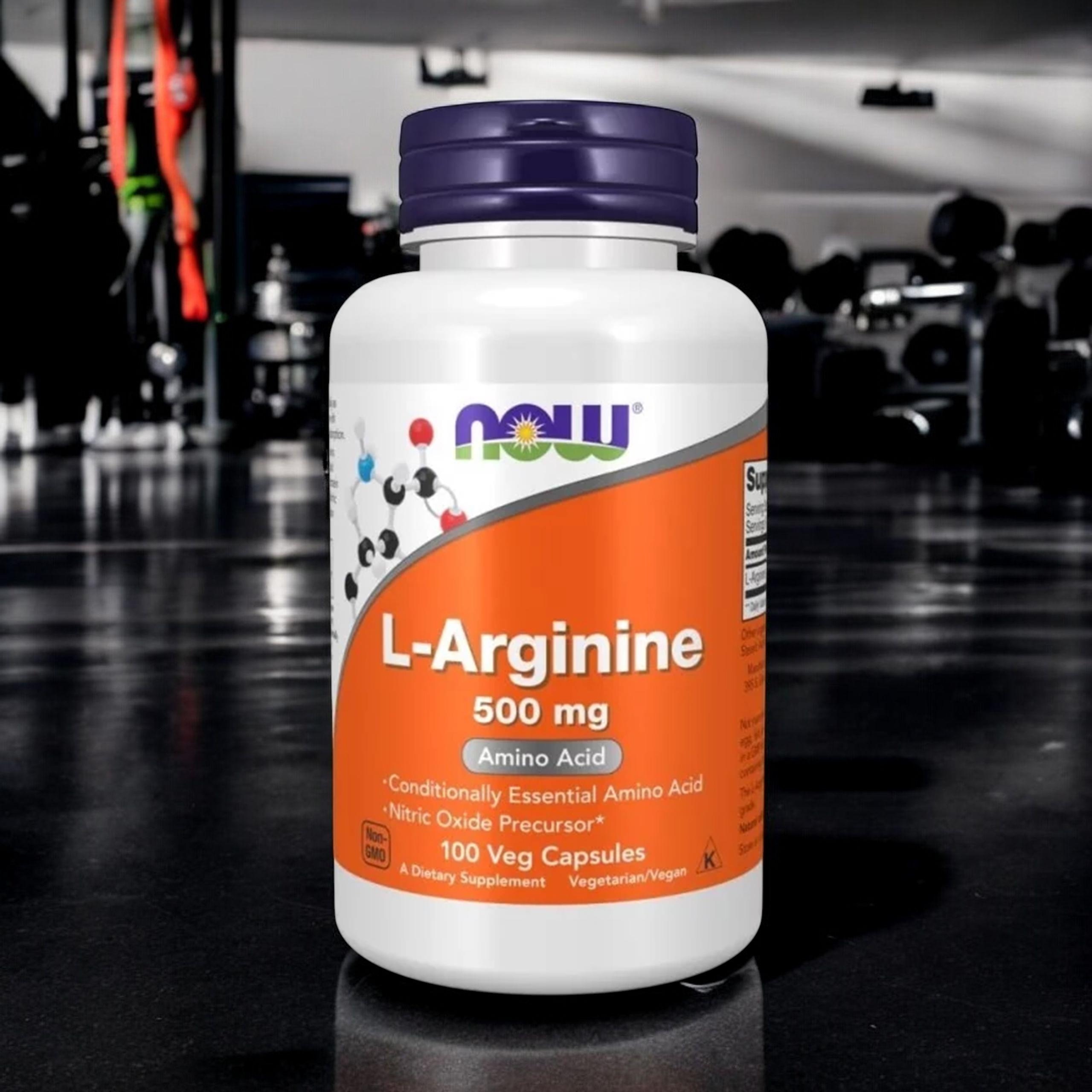 NOW L-Arginine 500mg - 3x 100 veg capsules