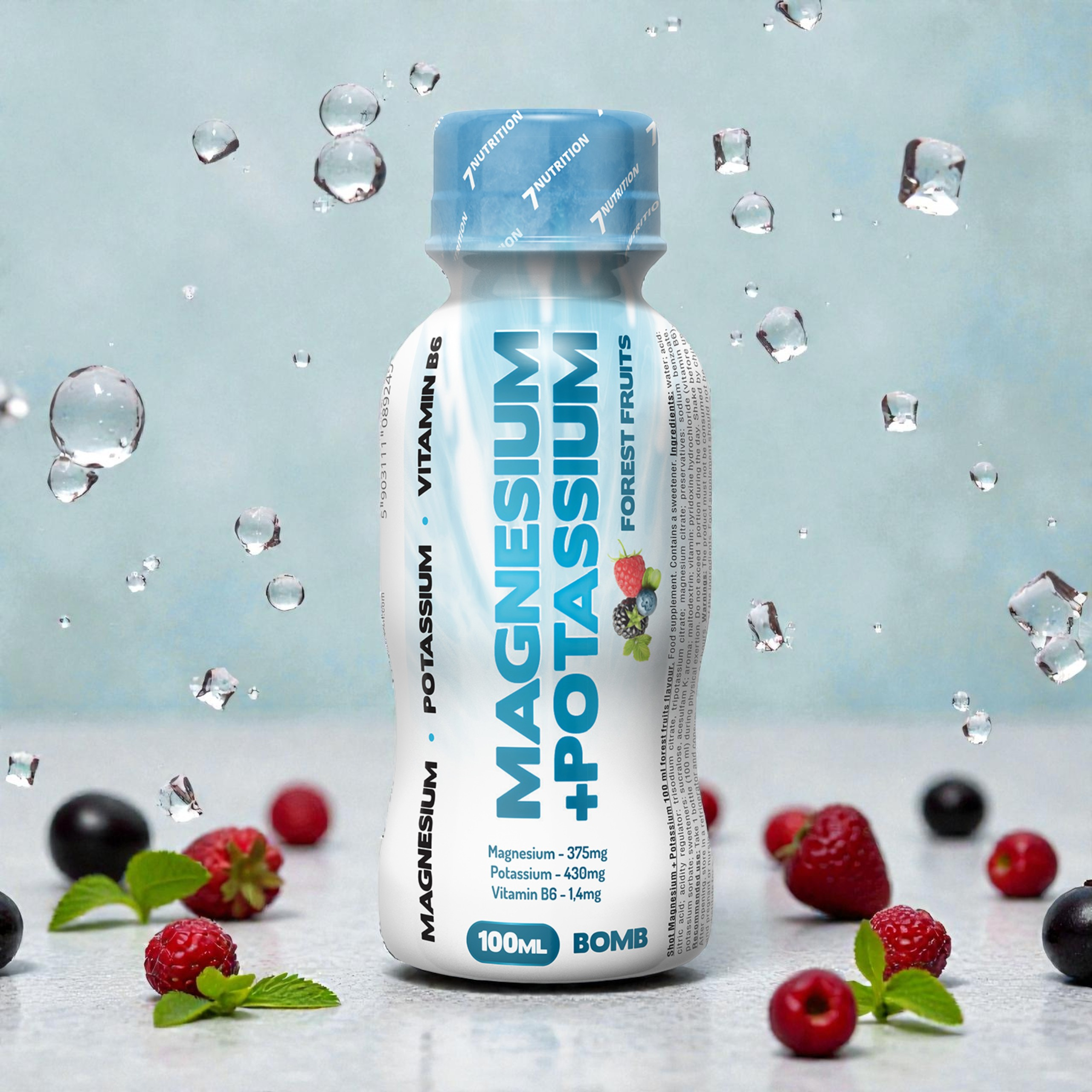 7 NUTRITION - Magnesium + Potassium Shot - 12x 2x 100ml - Forest Fruits