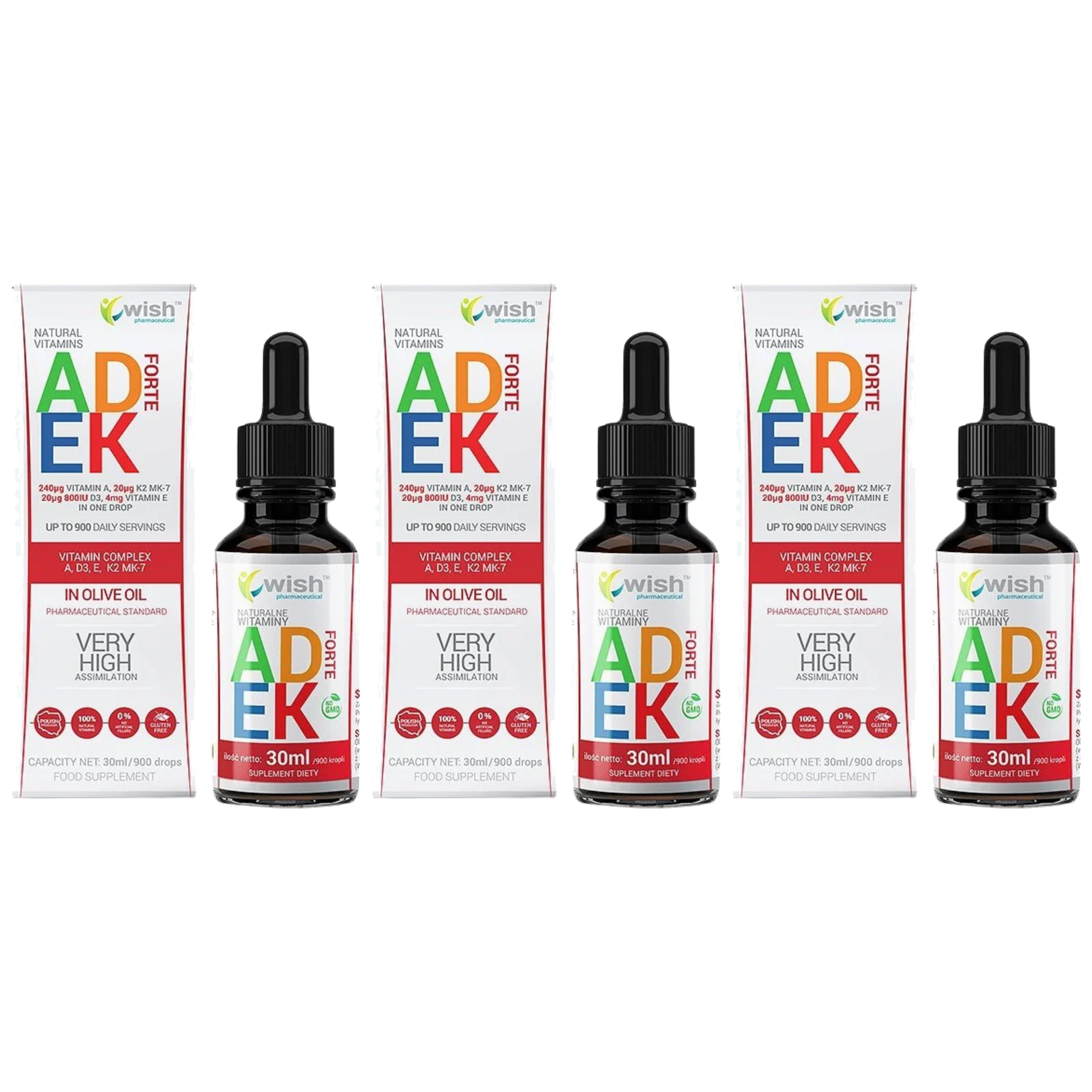 WISH Vitamin ADEK Forte - 3x 30 ml