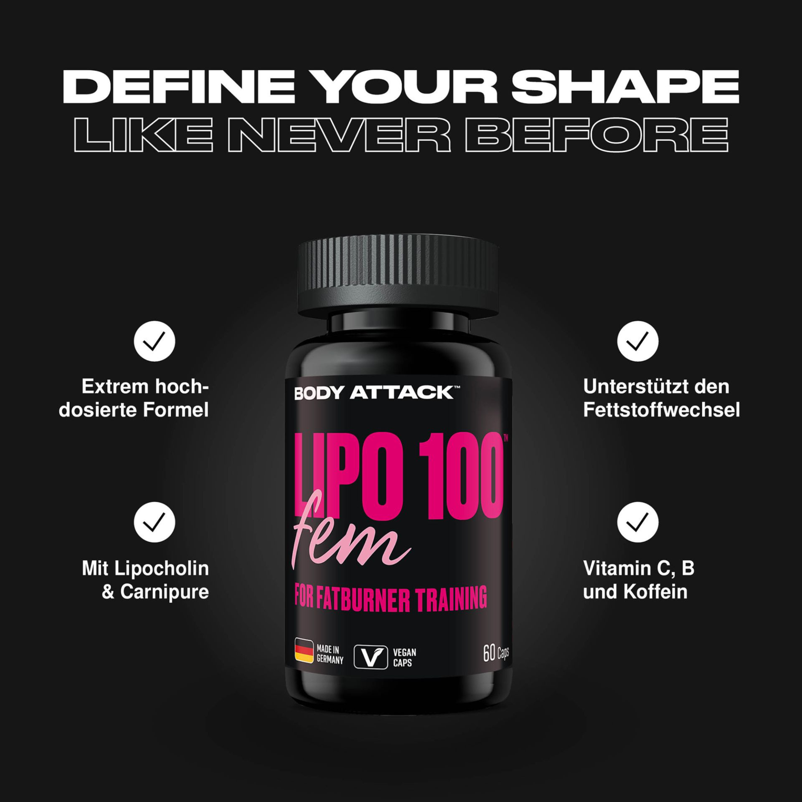 BODY ATTACK Lipo 100 FEM - 3x 60vcaps