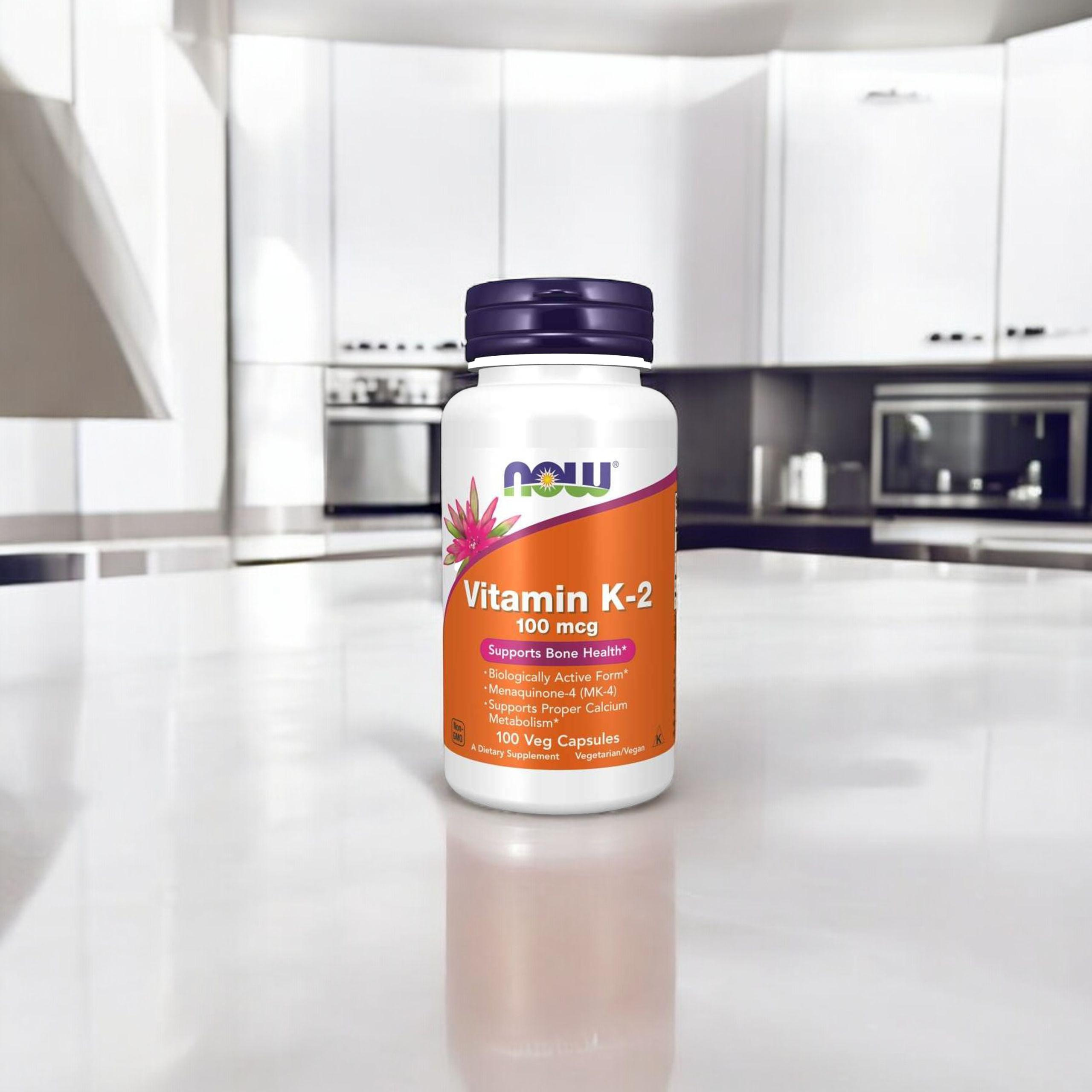 NOW Vitamin K-2 100mcg - 3x 100vegcaps