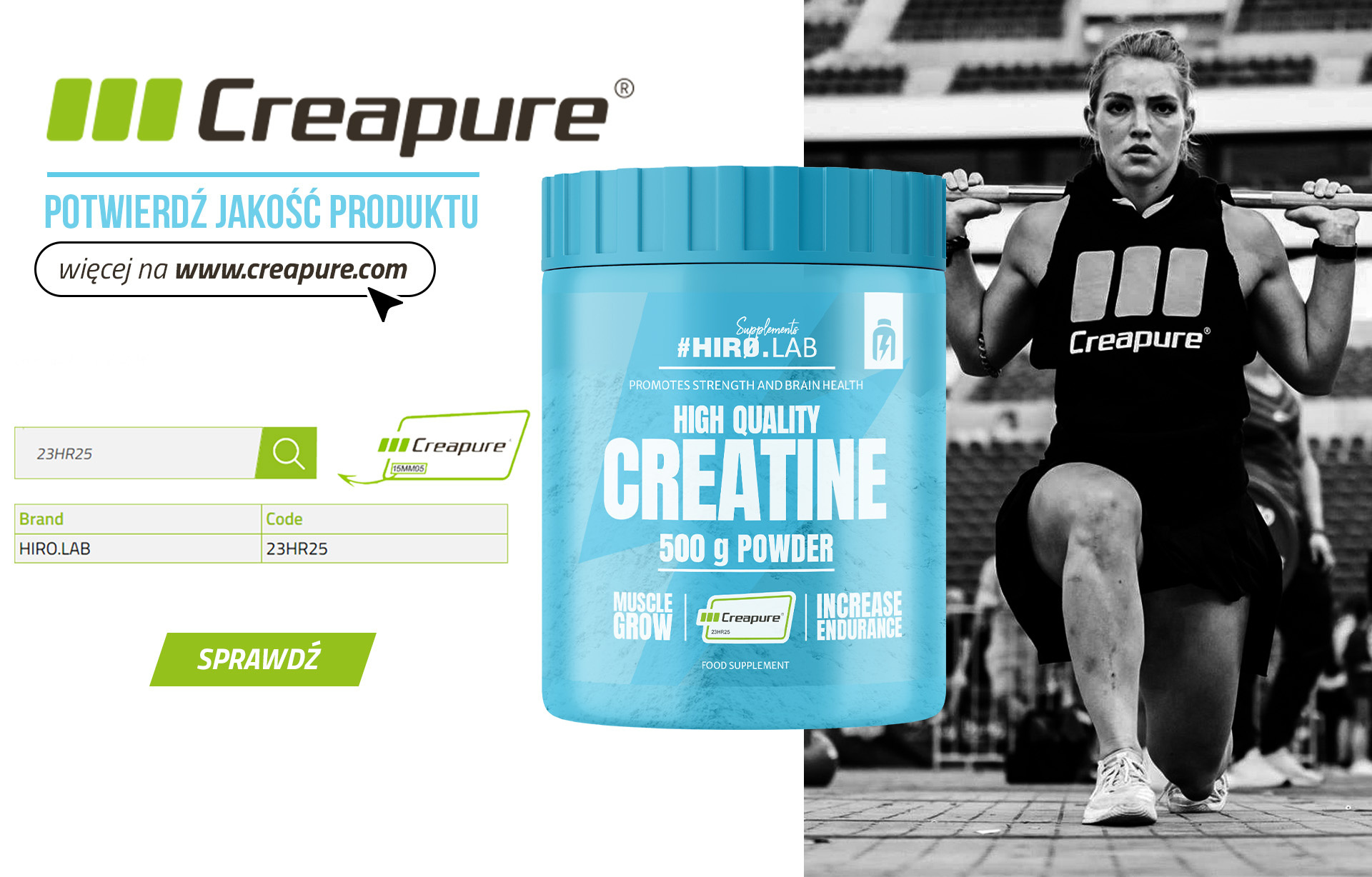 HIRO.LAB - Creapure - 2x 500g - Unflavored
