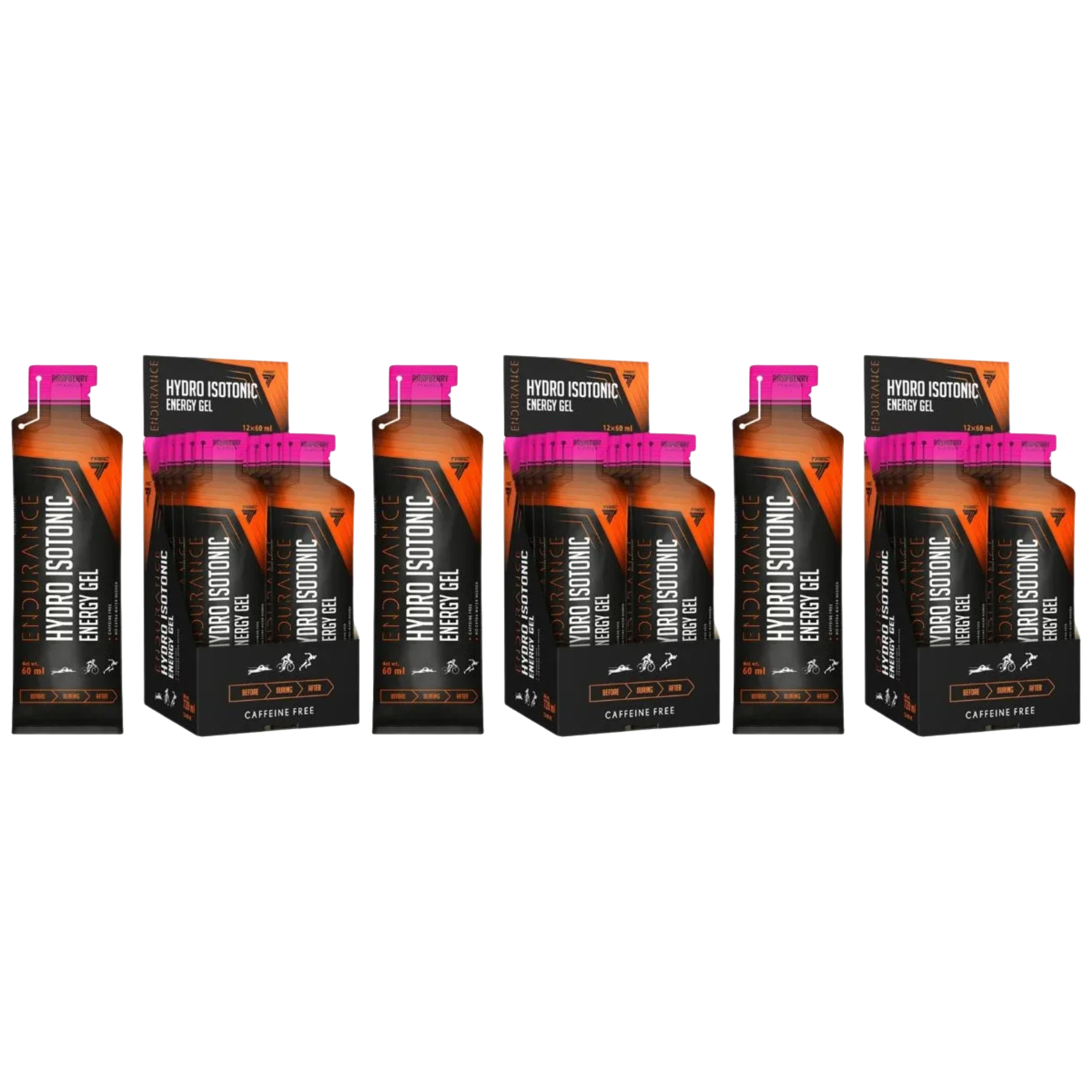 TREC - Endurance Hydro Isotonic Energy Gel - 3x 60ml - Raspberry x12
