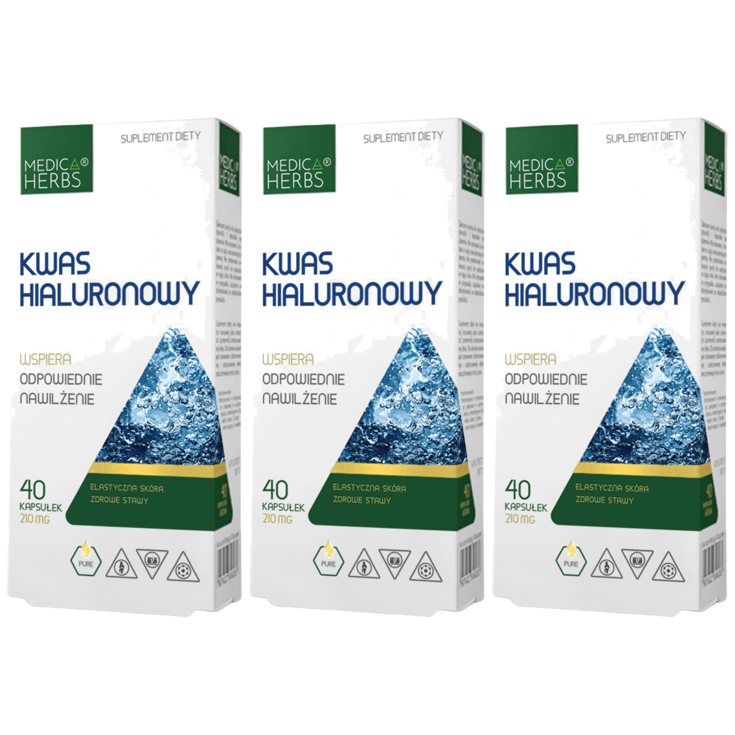 MEDICA HERBS - Kwas Hialuronowy - 3x 40caps.