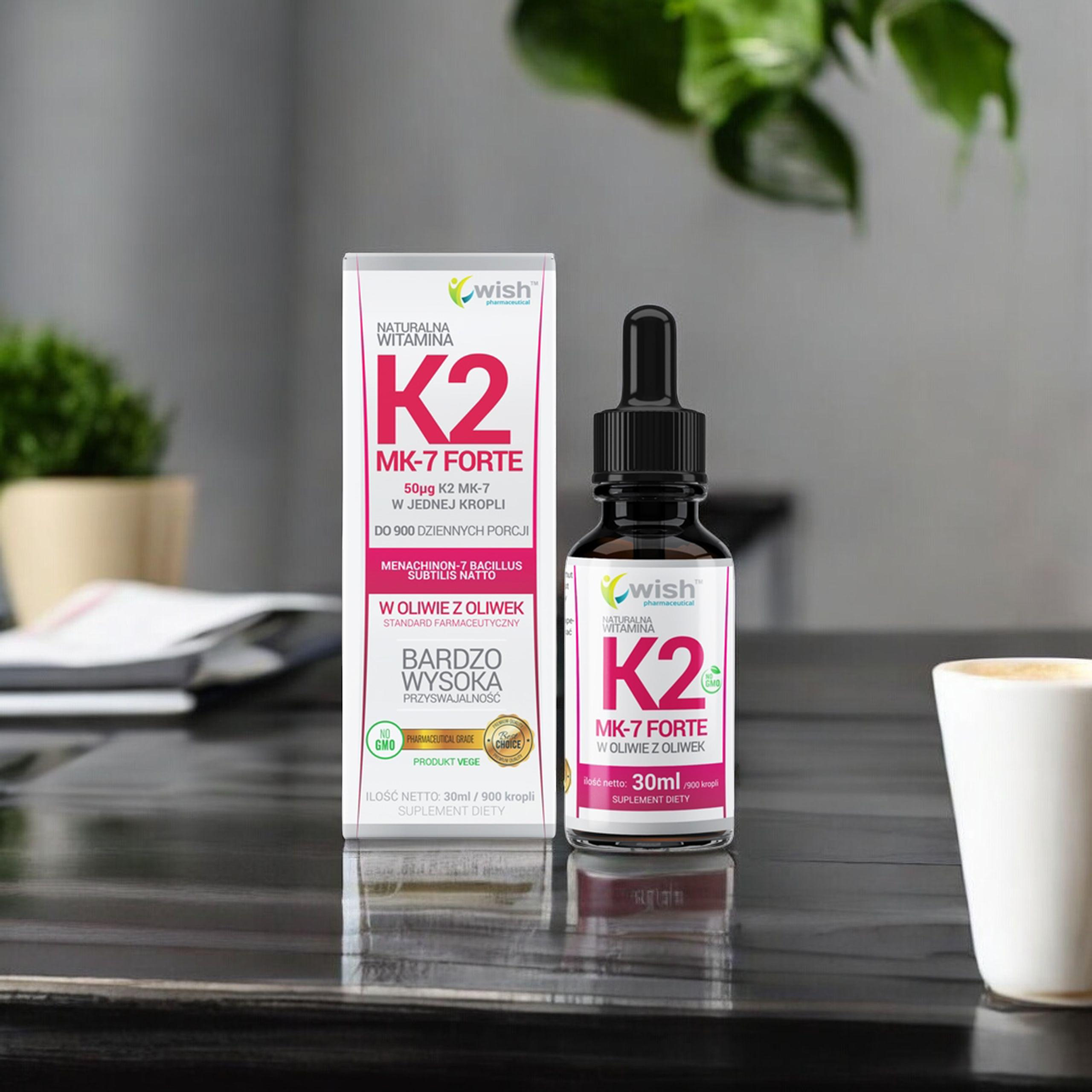 WISH Pharmaceutical Vitamin K2 Mk-7 Forte - 3x 30ml