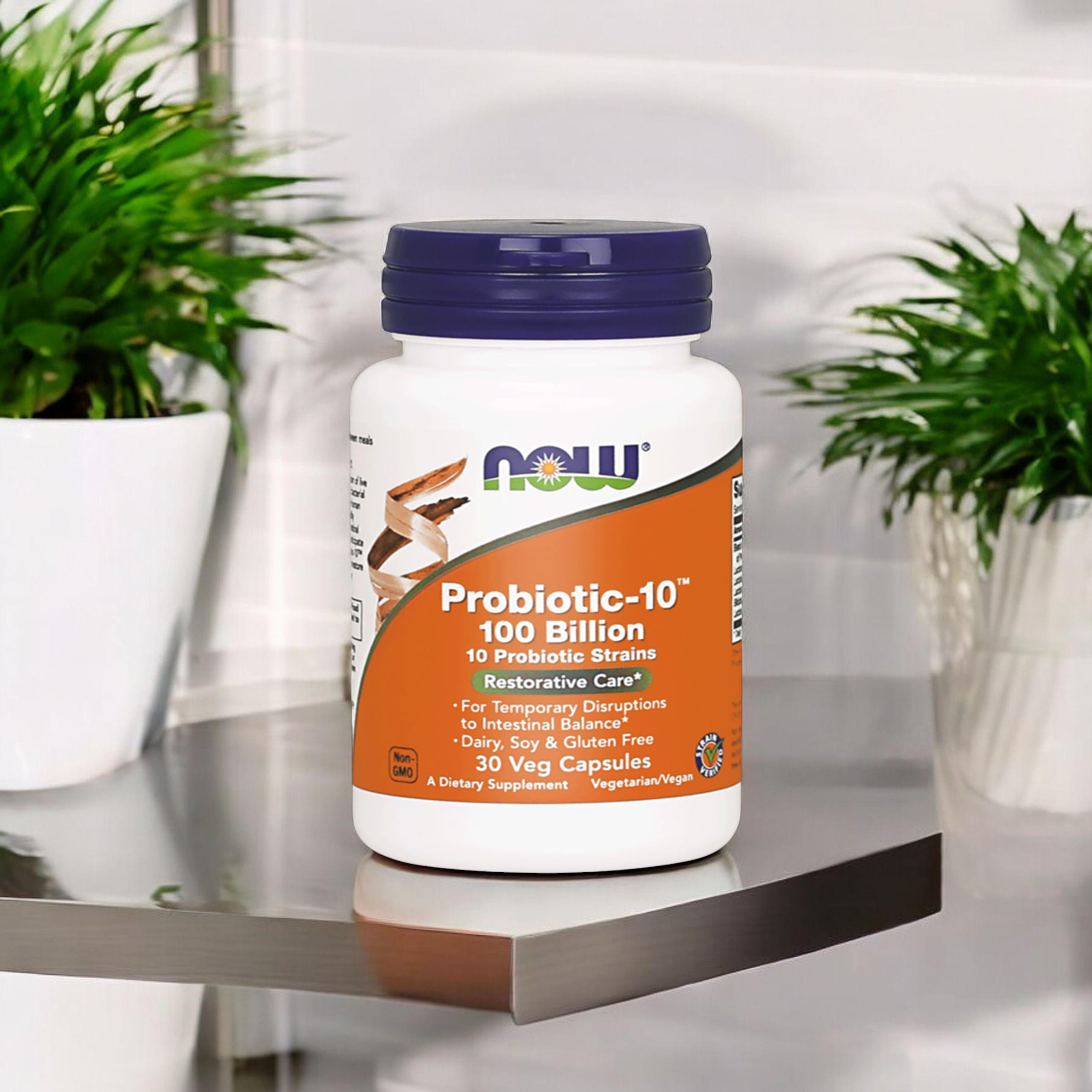 NOW Probiotic-10 100 Billion - 3x 30 Veg Caps