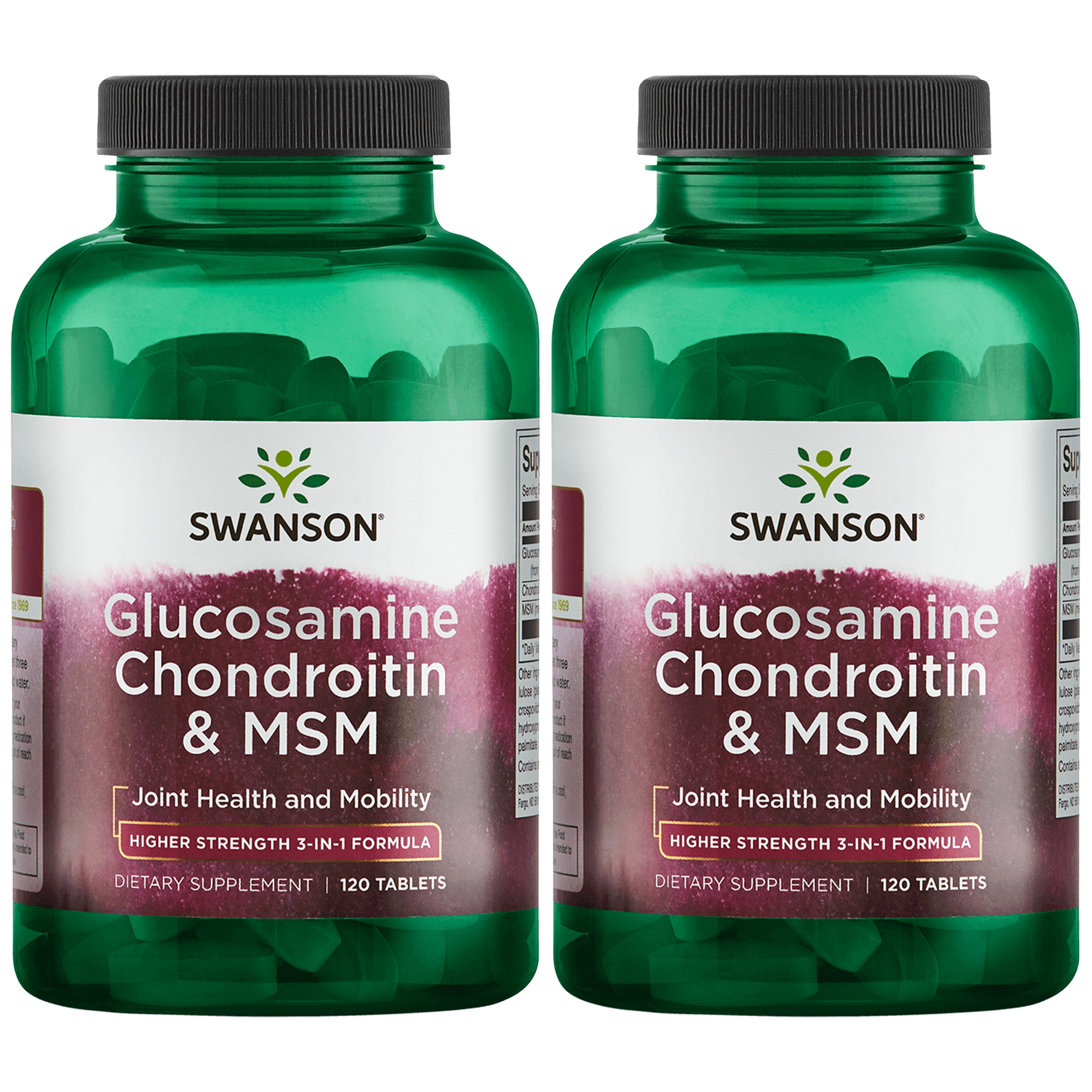 SWANSON Glucosamine Chondroitin & MSM 500/400/200 - 120tabs - 2x Glukozamina Chondroityna MSM
