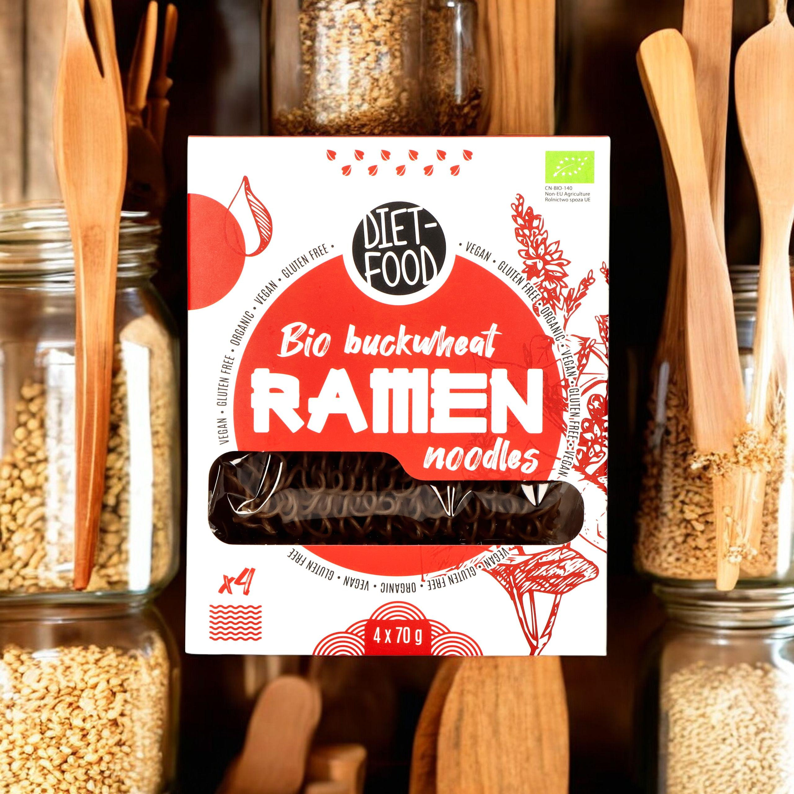 DIET FOOD Bio Buckwheat Makaron Ramen Noodles - 4x2x 70g