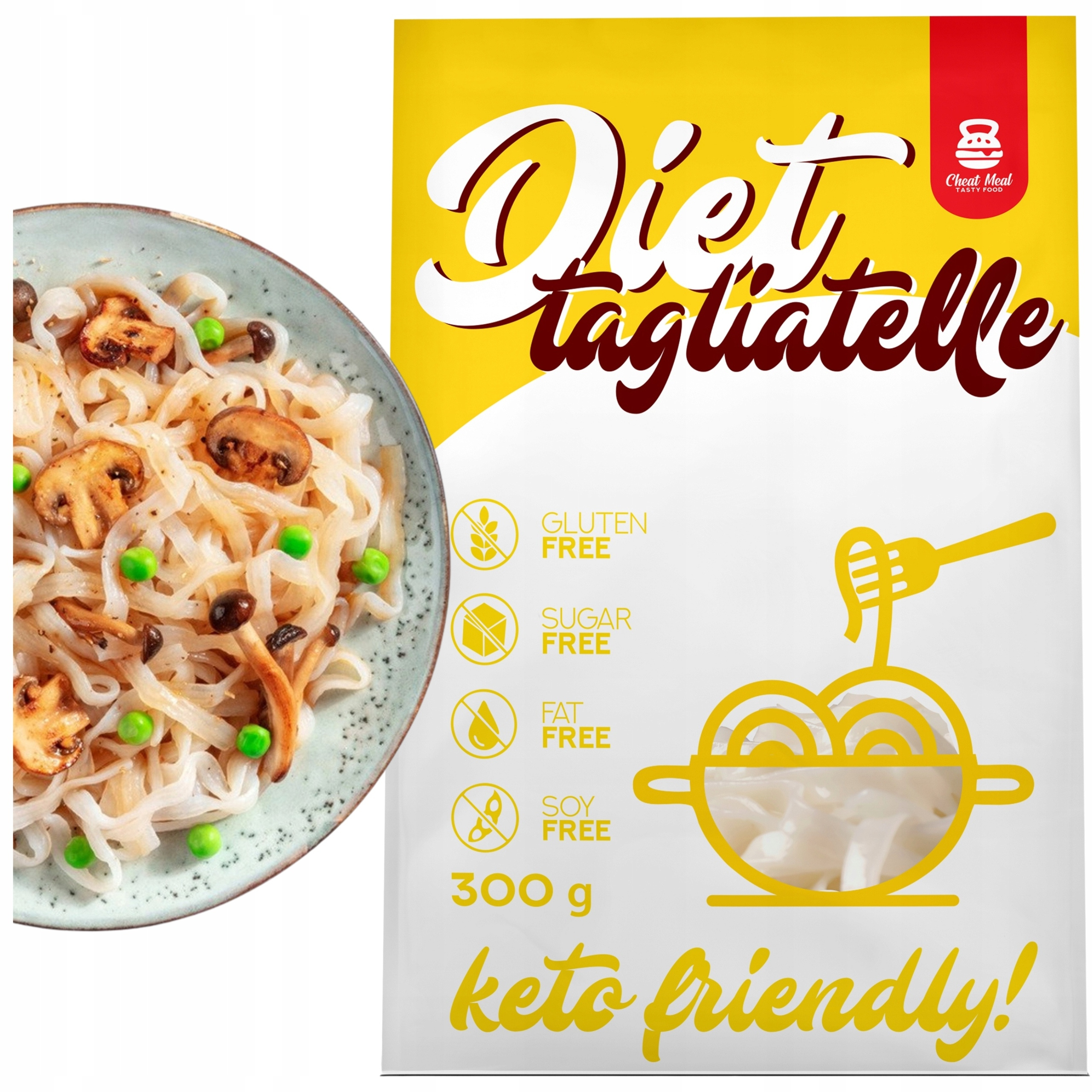 Makaron Konjac Tagliatelle 400g (300g netto) + SYROP KARMEL ZESTAW