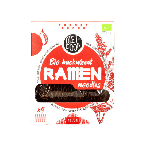 DIET FOOD Bio Buckwheat Makaron Ramen Noodles - 4x2x 70g