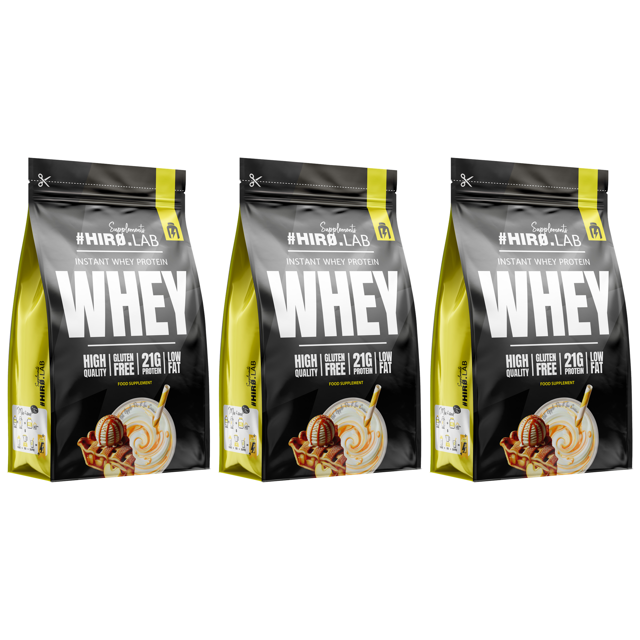 HIRO.LAB Instant Whey Protein - 3x 750g