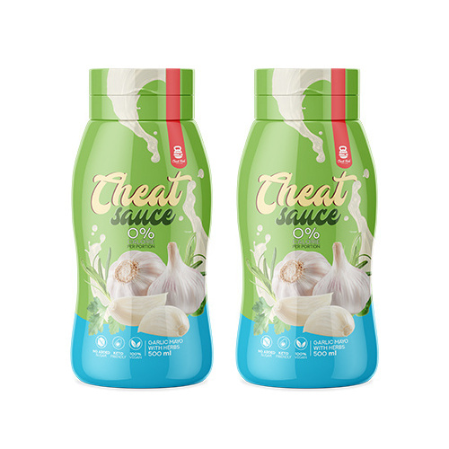 Cheat Meal Nutrition - Sauce 0% (Sos zero kalorii) - 2x 500ml - Garlic Mayo with Herbs - WYPRZEDAŻ - 12-12