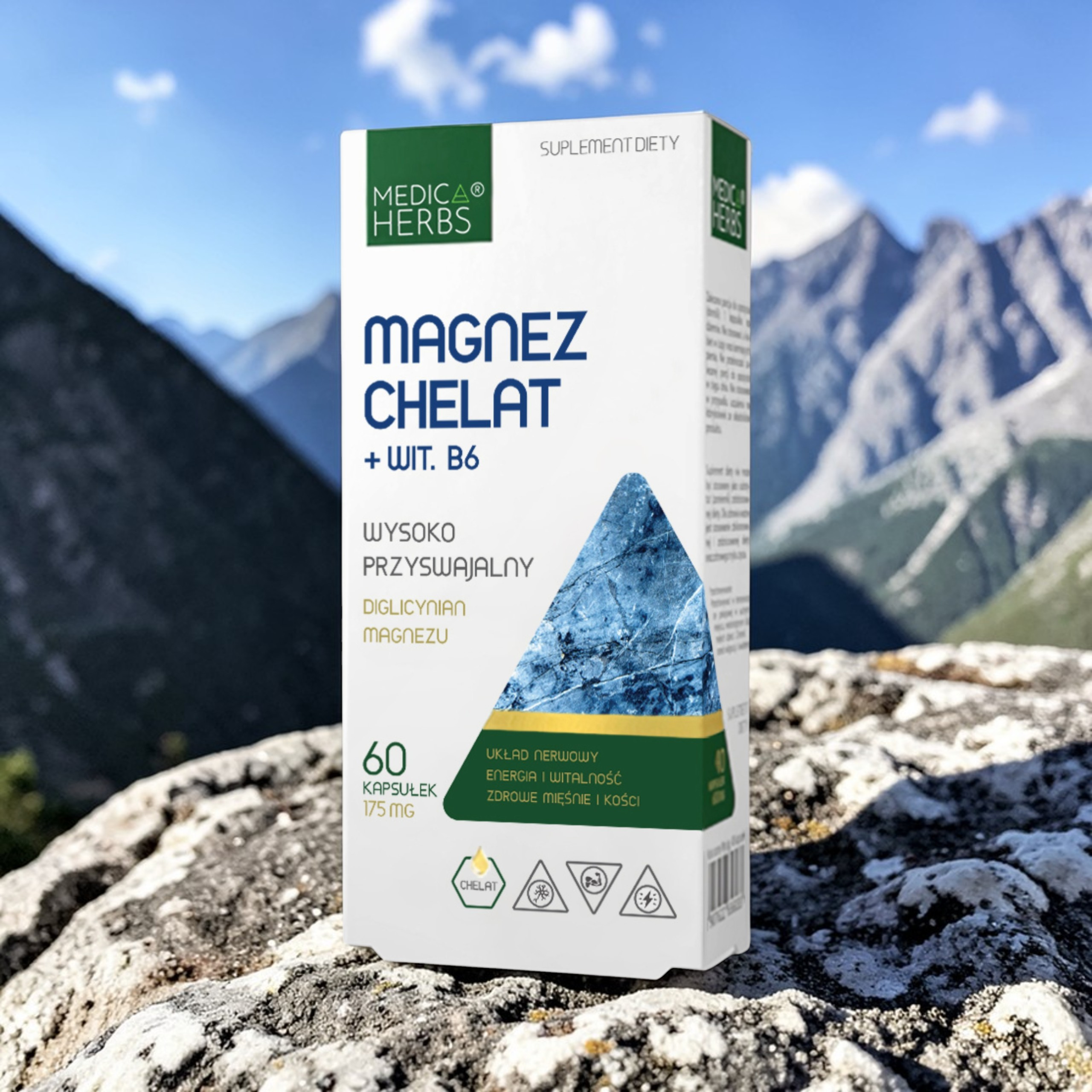 MEDICA HERBS - Magnez Chelat + Wit. B6 - 2x 60caps.