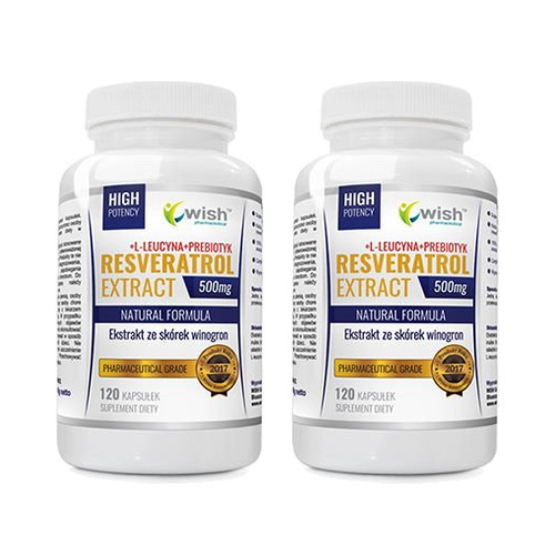 WISH Pharmaceutical Resveratrol Extract 500mg - 2x 120caps