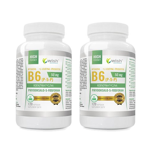 WISH Pharmaceutical Vitamin B6 (P-5-P) 50mg + Inulin - 2x 120caps
