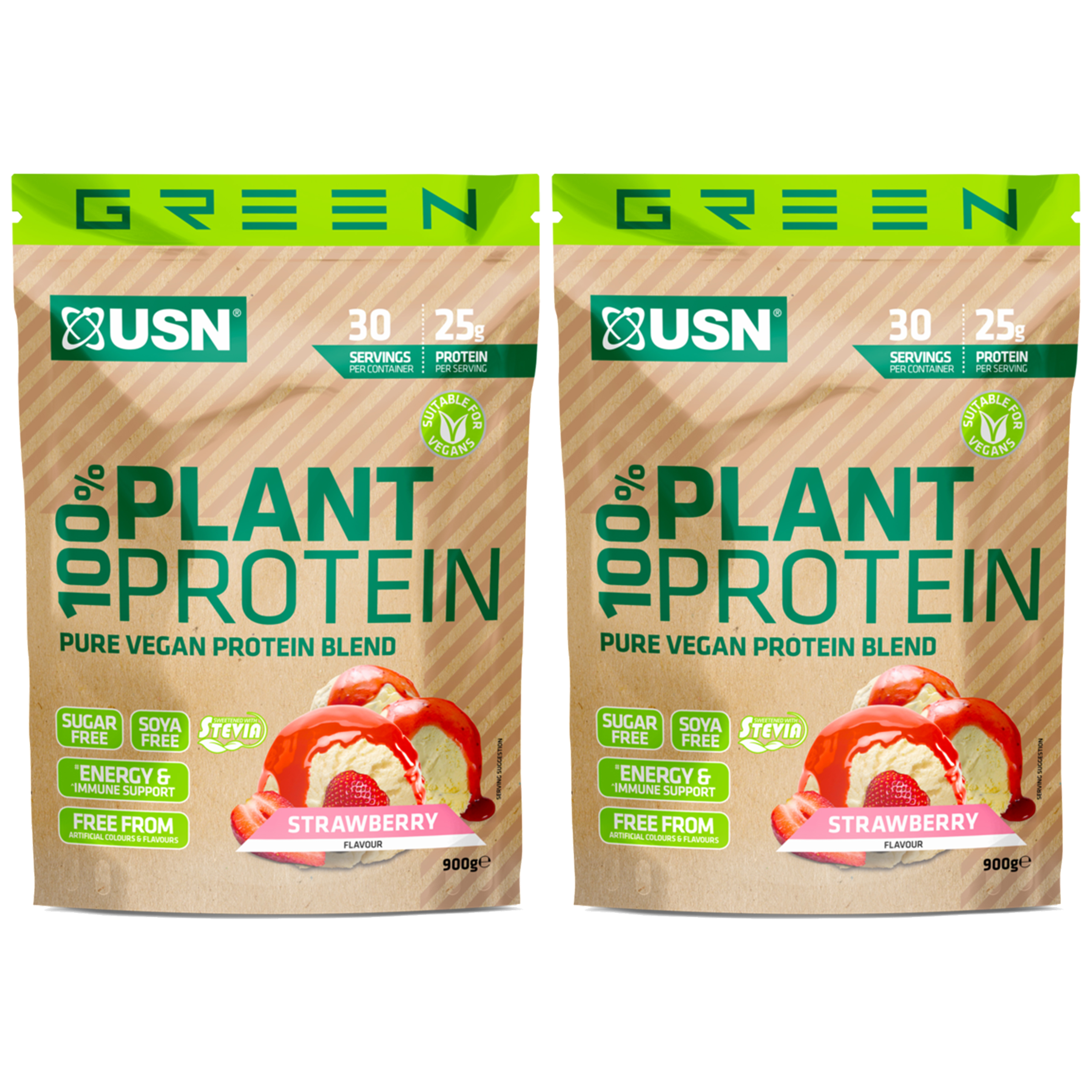 Ultimate Sports Nutrition USN 100% Plant Protein - 2x 900g