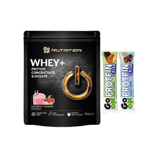 Zestaw GO ON NUTRITION Whey - 750g + 2x losowy baton