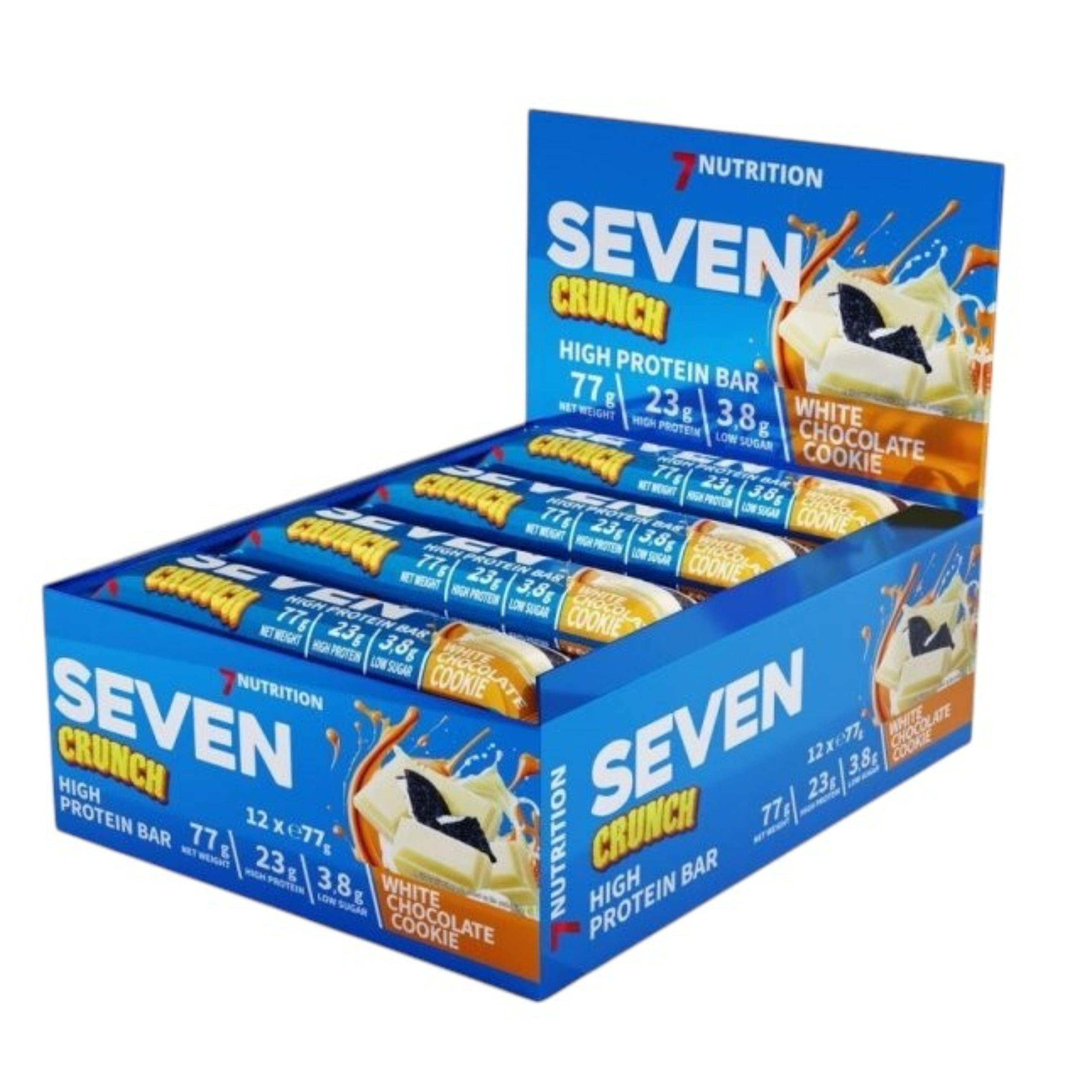 7 NUTRITION - Seven Crunch HP Bar - 12x 3x 77g - White Chocolate Cookie
