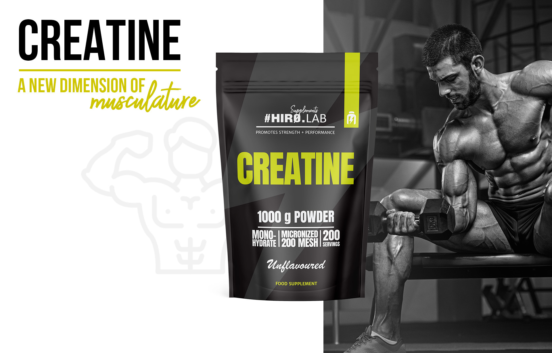 HIRO.LAB Creatine - 1000g - Unflavored x3