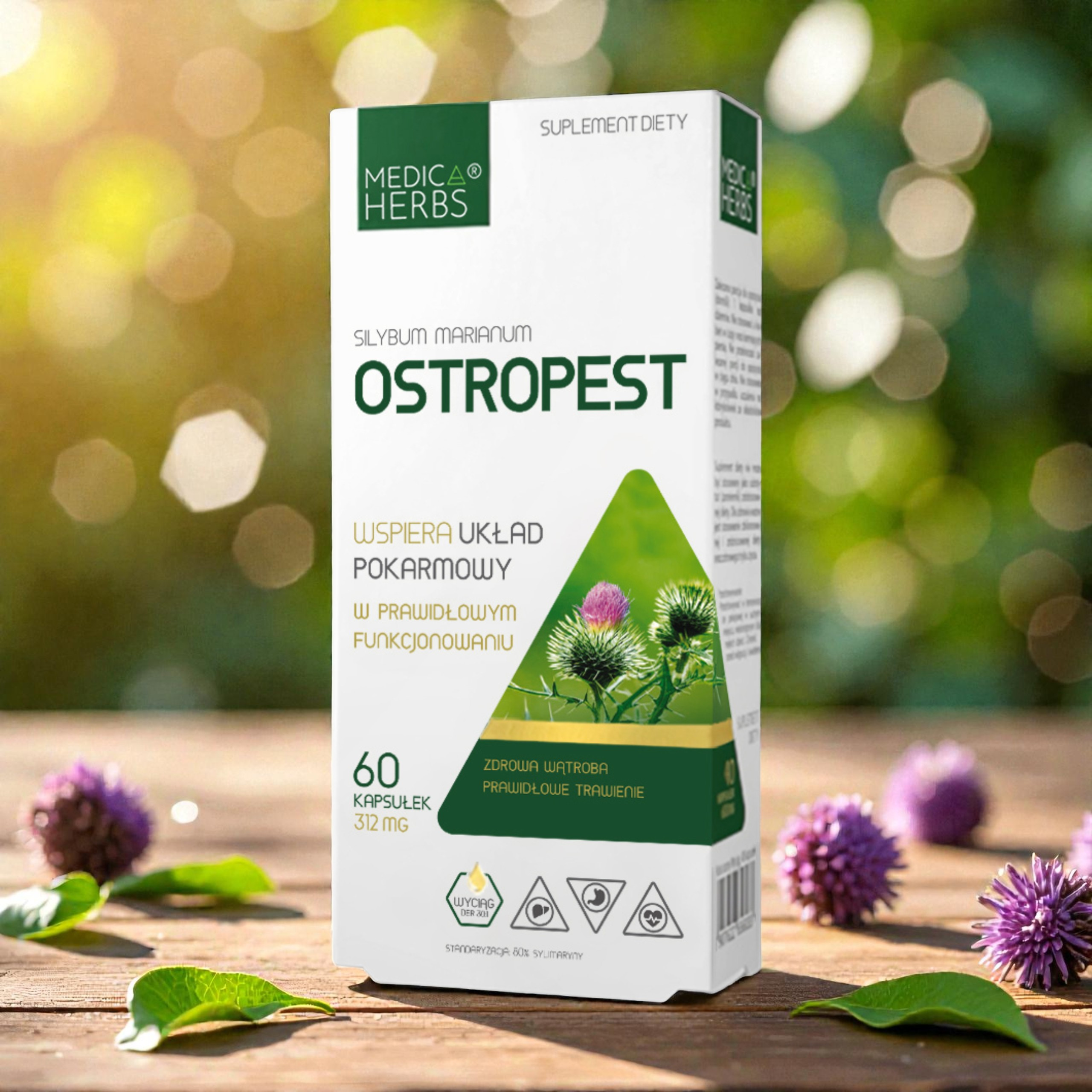 MEDICA HERBS - Ostropest 312mg (Silybum Marianum) - 60caps.