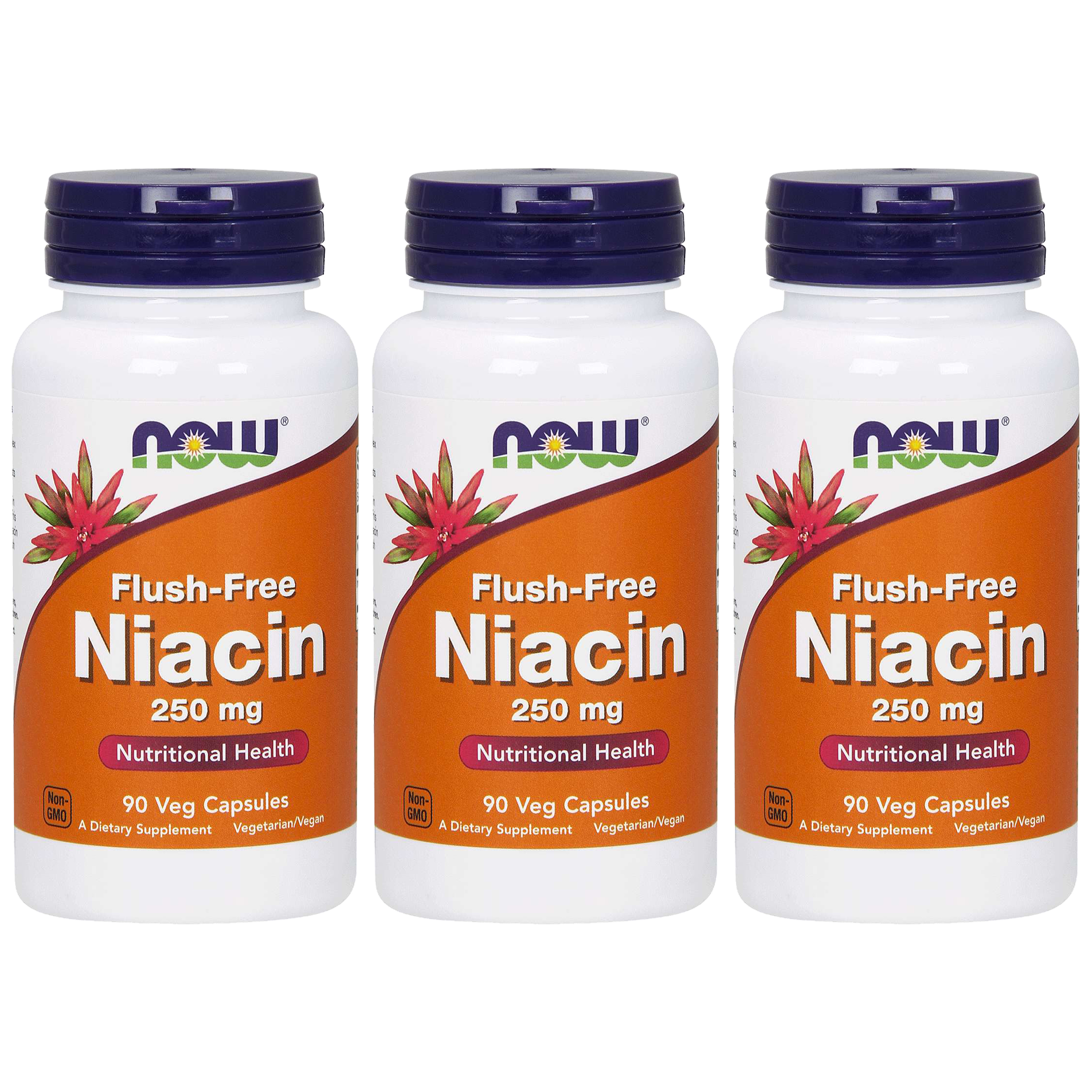 NOW Niacin Flush Free 250mg - 3x 90vcaps