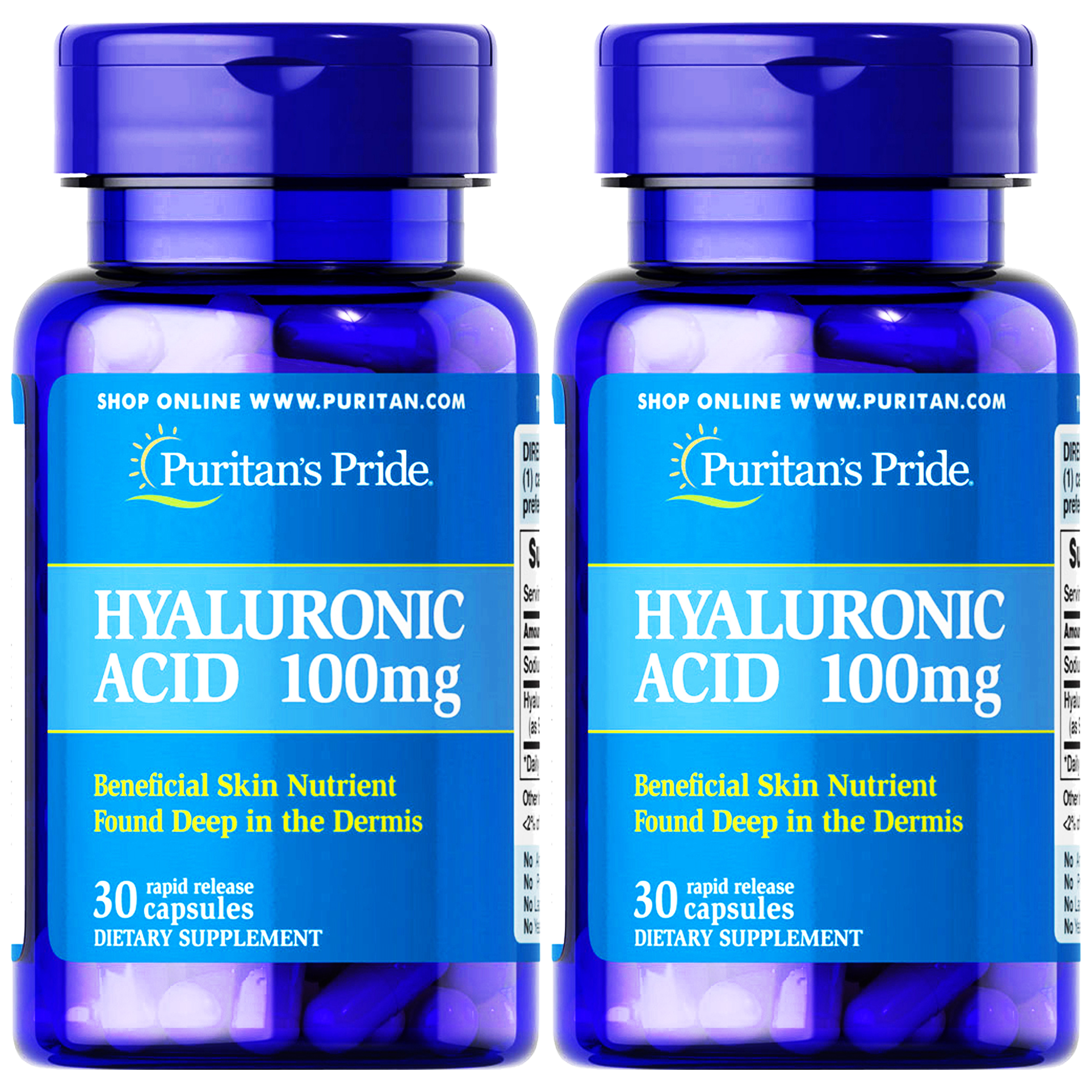 Puritan's Pride Hyaluronic Acid 100mg - 2x 30caps
