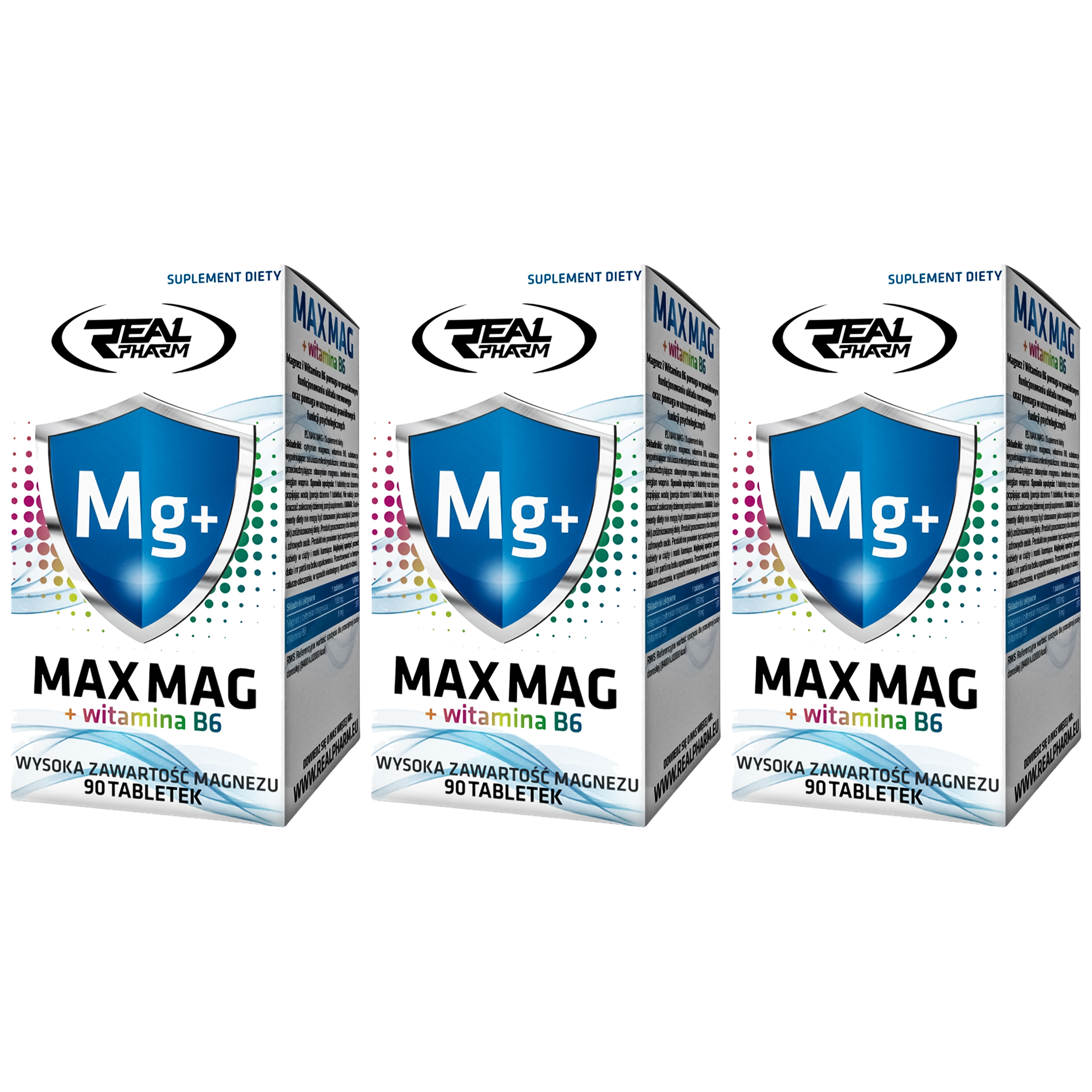 REAL PHARM Max Mag + B6 - 3x 90tabs