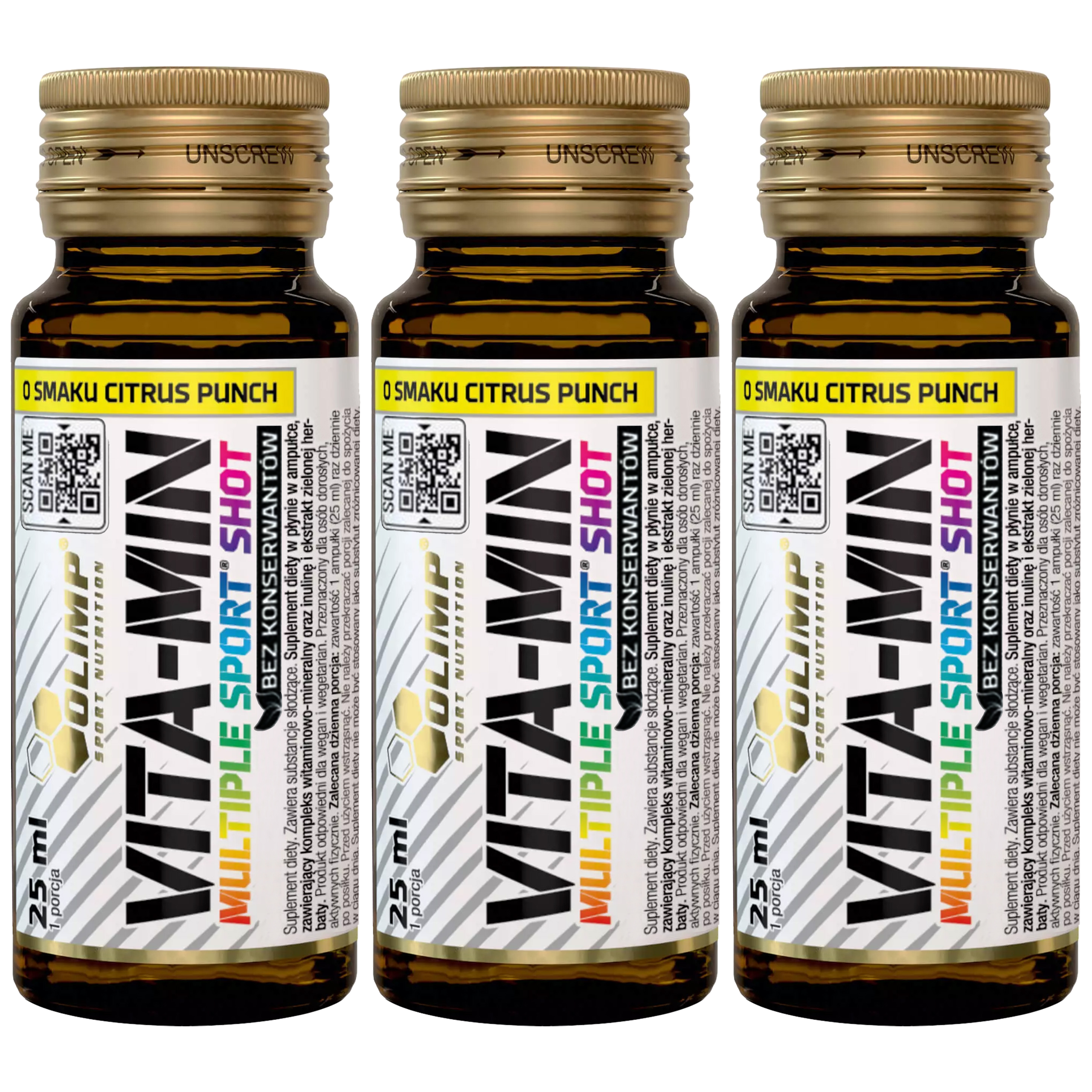 OLIMP Vita-Min Multiple Sport Shot - 3x 25ml - Citrus Punch