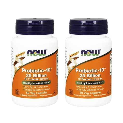 NOW Probiotic-10 25 Billion - 2x 50vegcaps