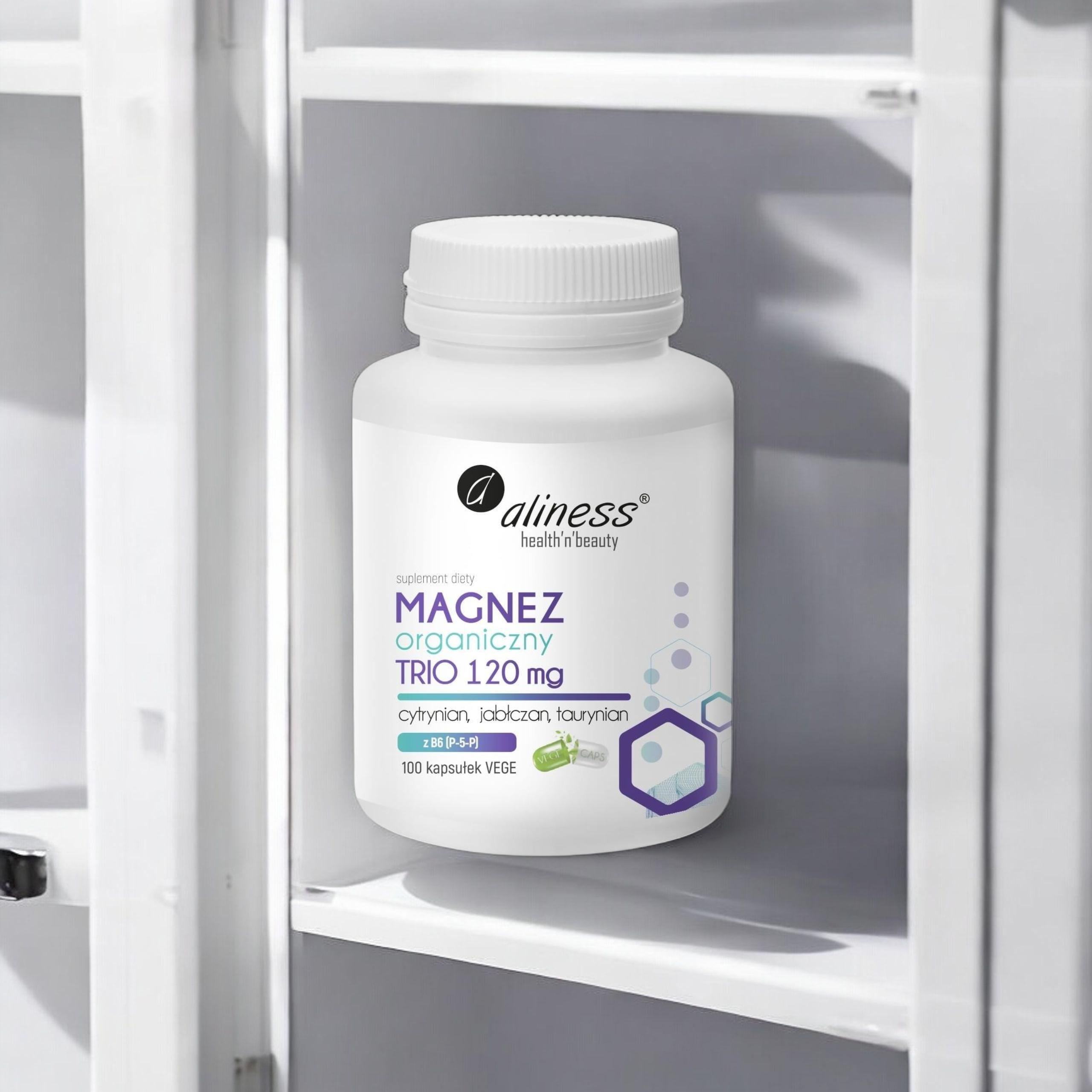 ALINESS - Magnez Organiczny TRIO 120mg - 100vcaps.