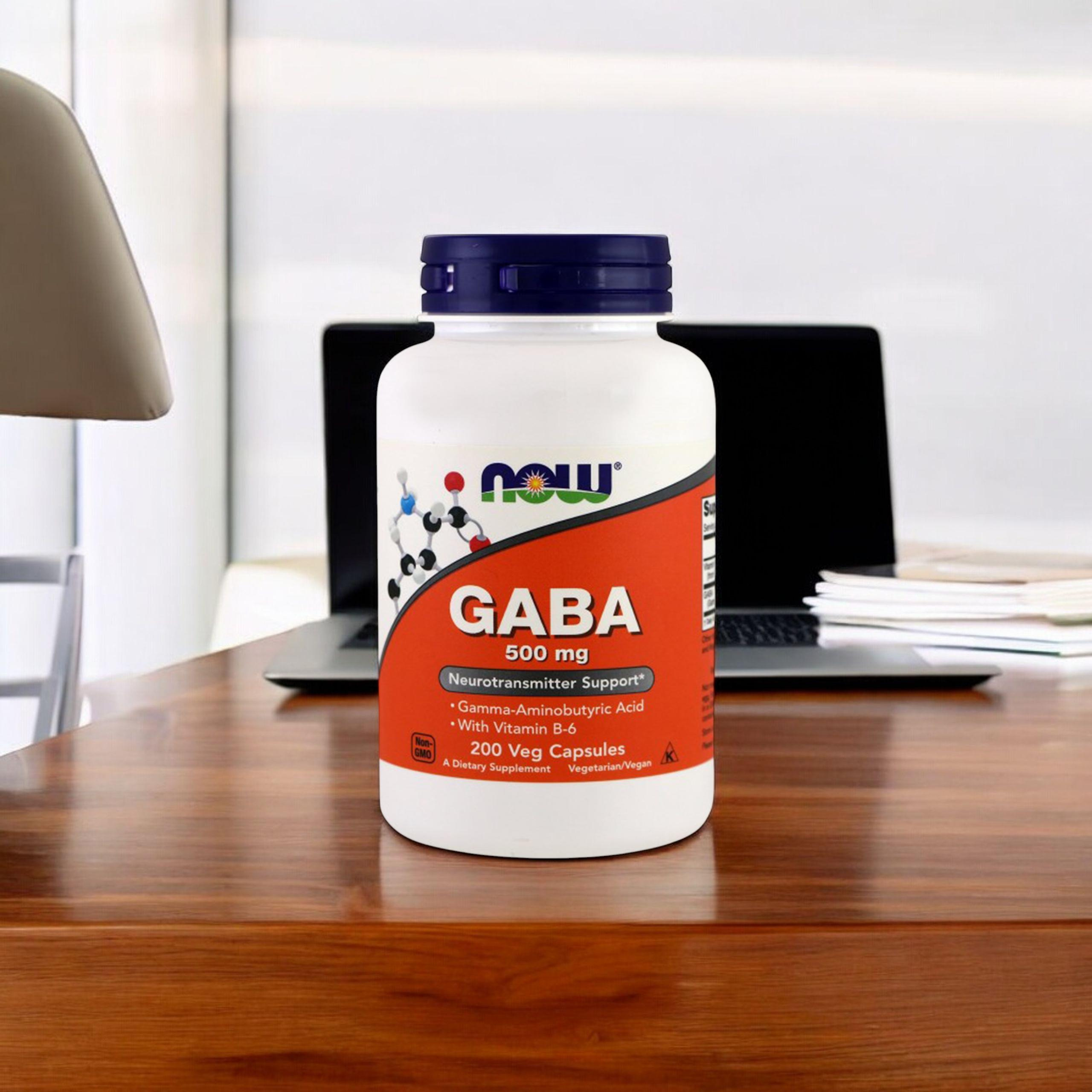 NOW GABA 500mg with B6 - 3x 200vcaps