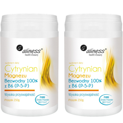 ALINESS - Cytrynian Magnezu Bezwodny 100% z B6 - 2x 250g