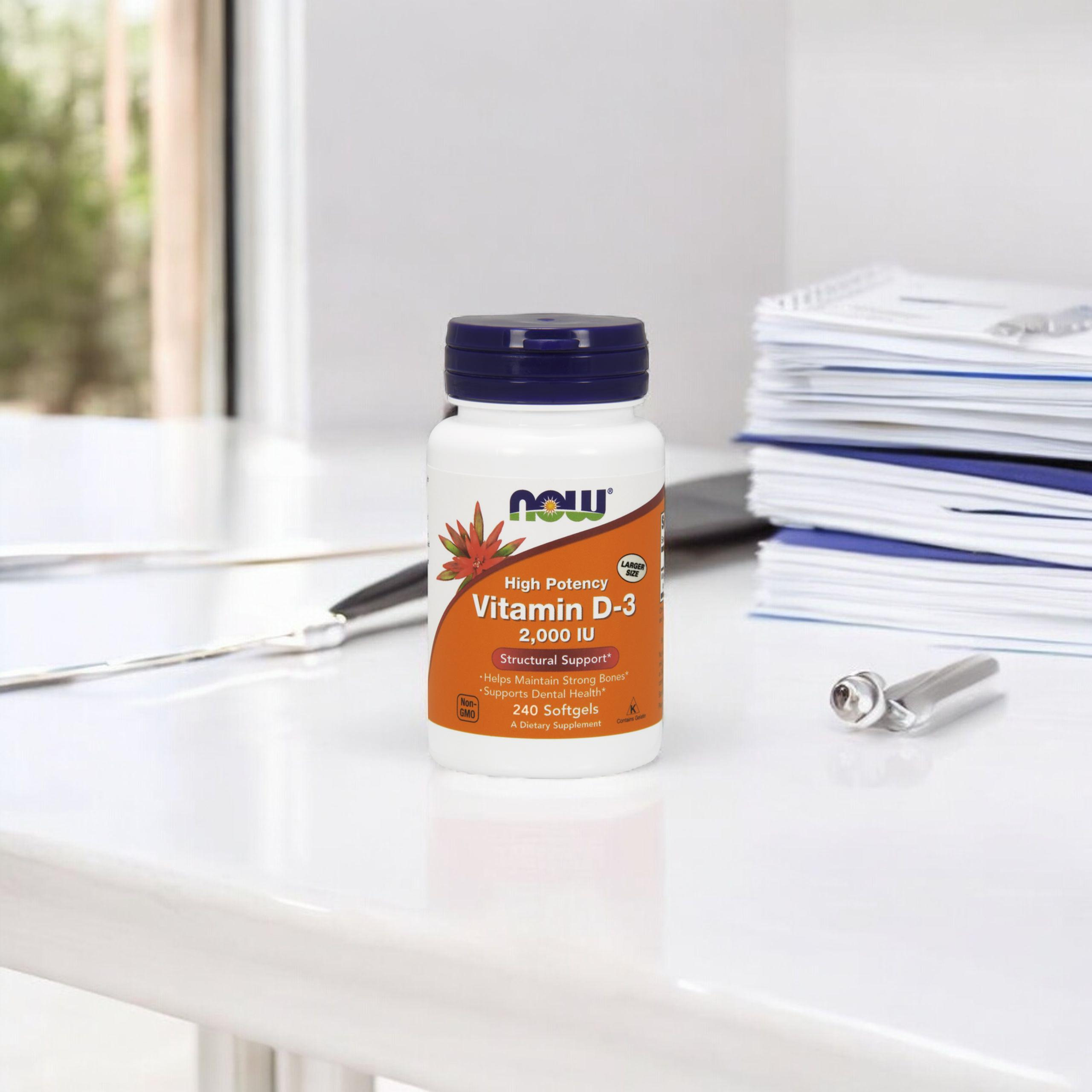 NOW Vitamin D3 2000IU - 3x 240softgels