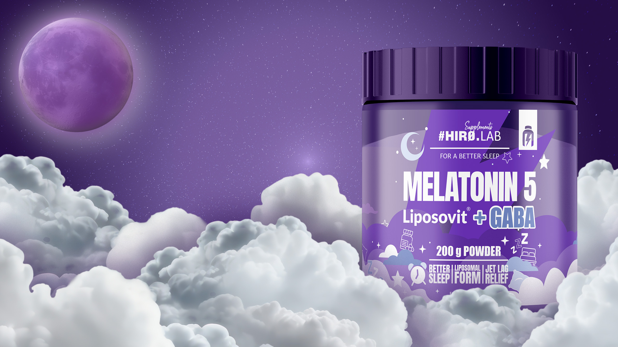 HIRO.LAB Melatonin 5 Liposovit + GABA - 2x 200g