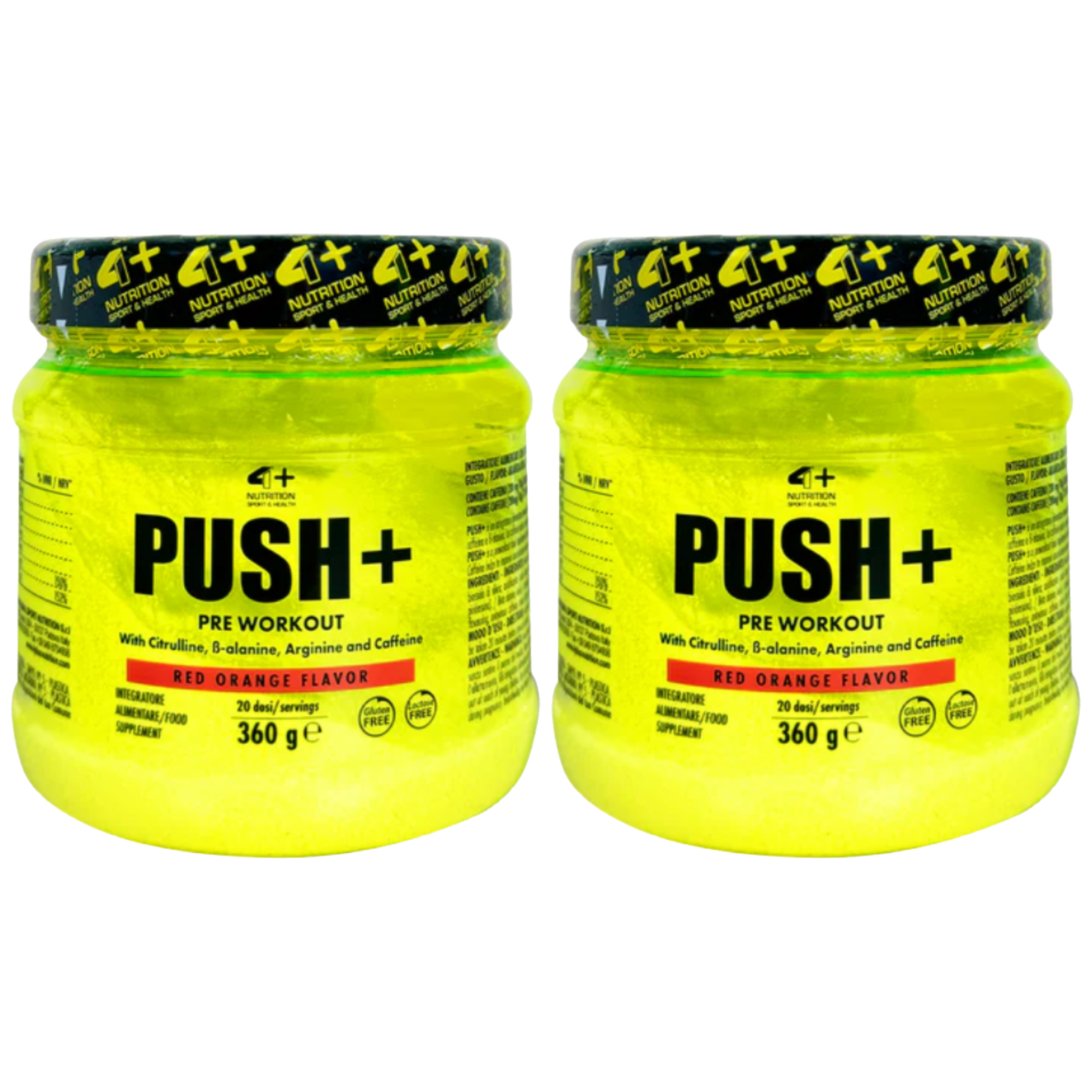 4+NUTRITION - Push+ - 2x 360g - Red Orange