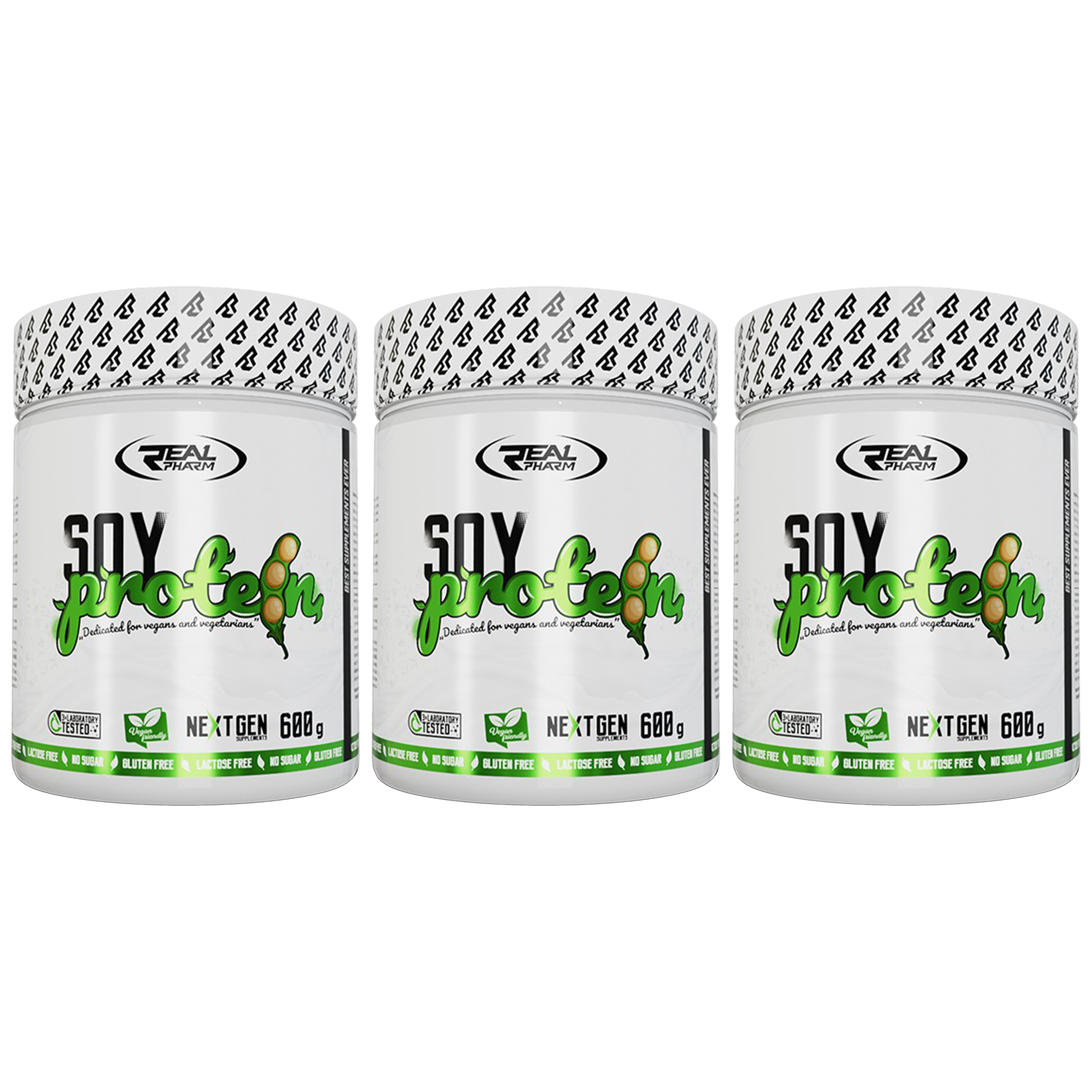 REAL PHARM Soy Protein - 3x 600g