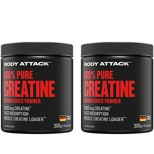 BODY ATTACK 100% Pure Creatine - 2x 300g - Natural
