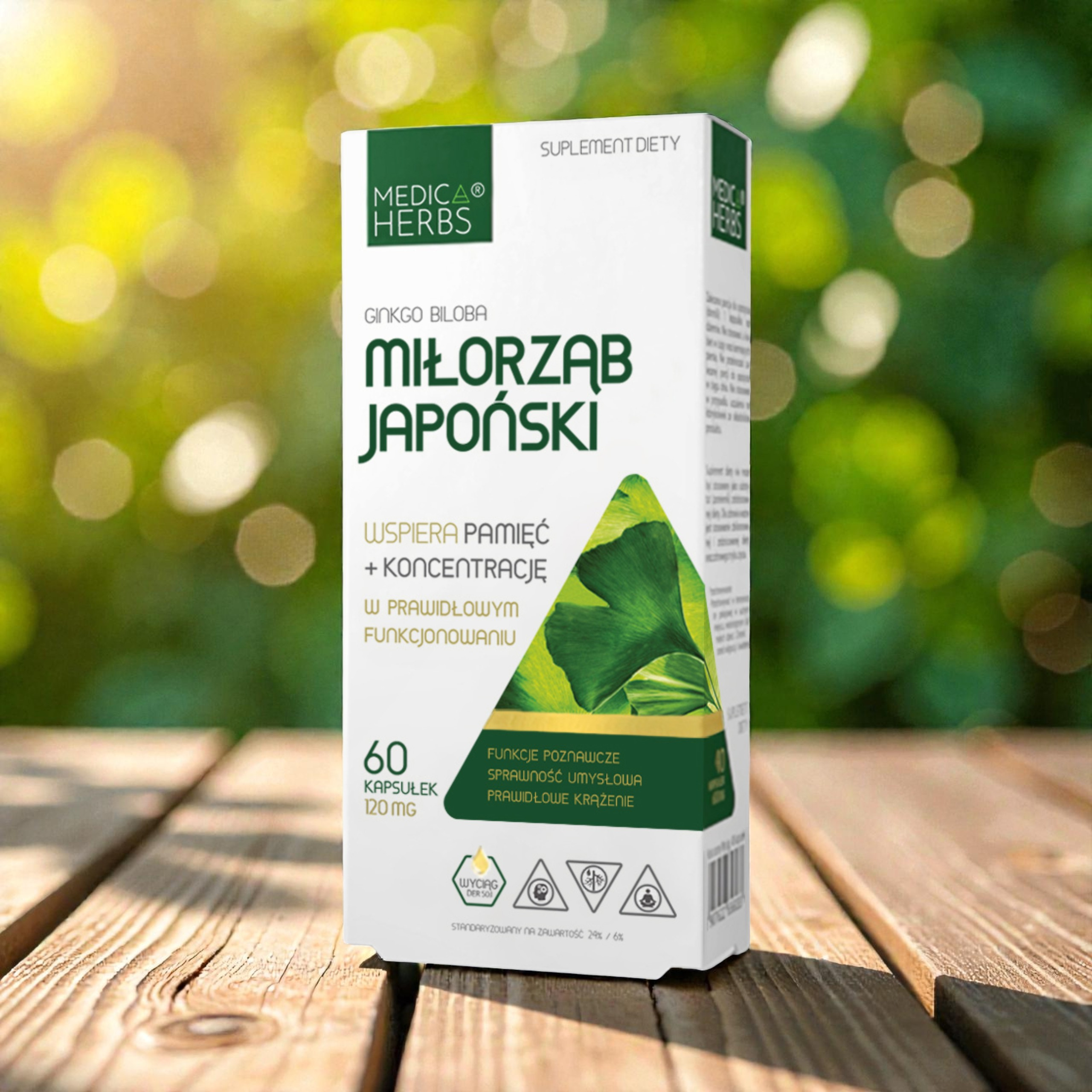 MEDICA HERBS - Miłorząb Japoński 120mg (Ginkgo Biloba) - 60caps.