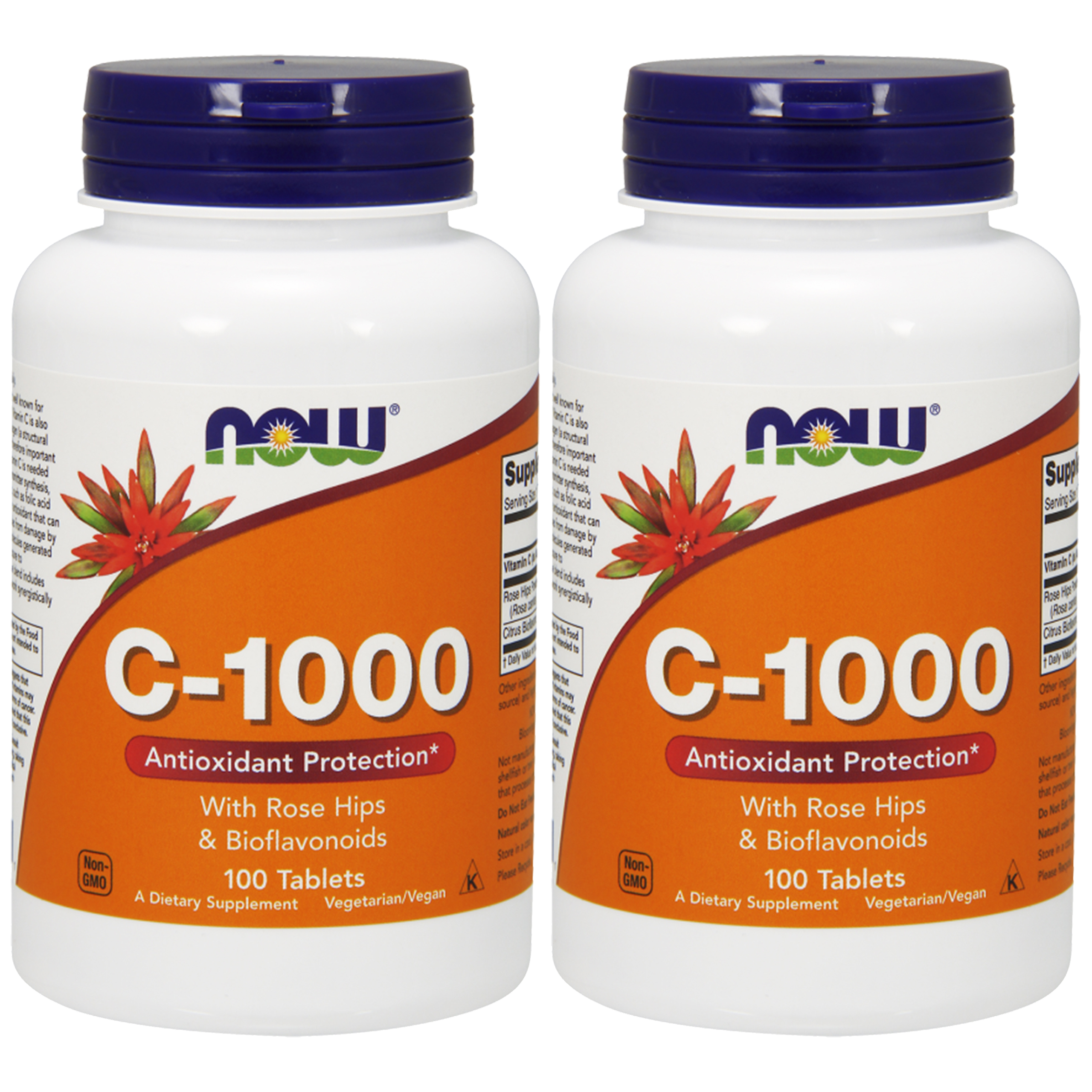 NOW Vitamin C-1000 with Rose Hips & Bioflavonoids - 2x 100tabs