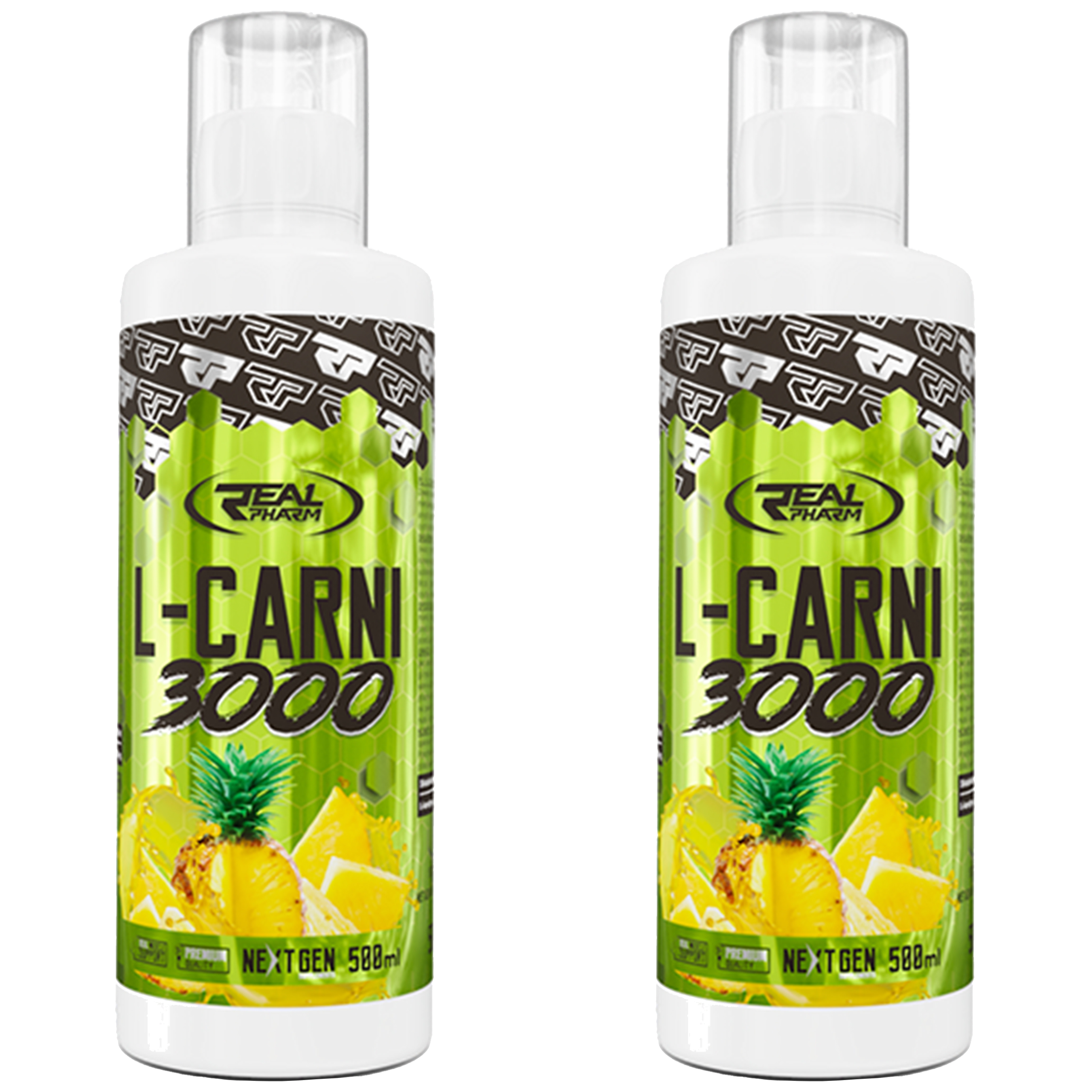REAL PHARM L-Carnitine 3000 Liquid - 2x 500ml - Pineapple