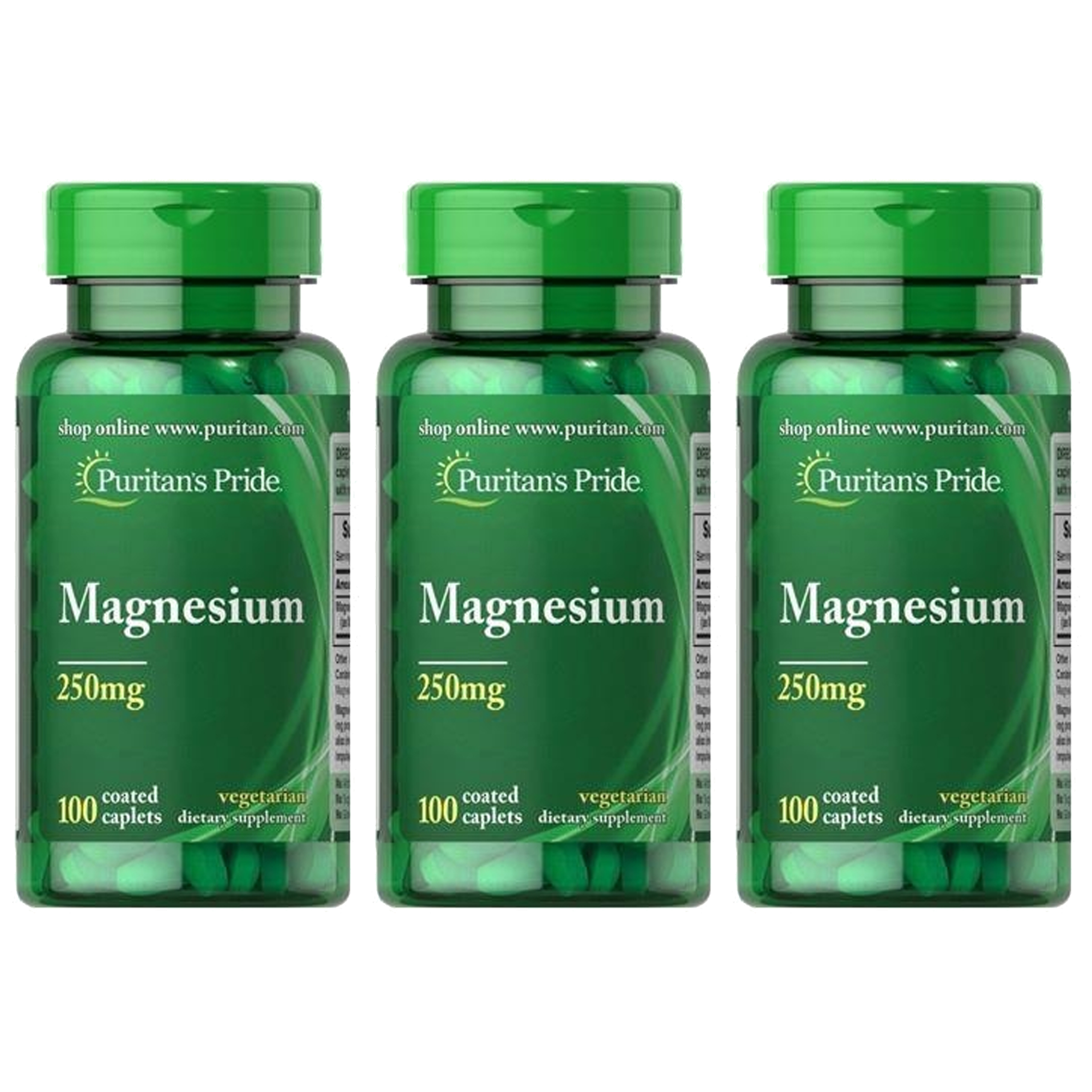 Puritan's Pride Magnesium 250mg - 3x 100caps
