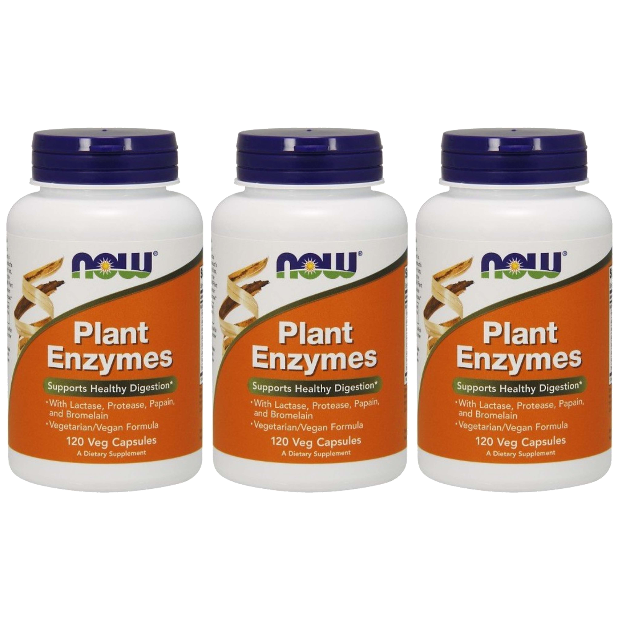 NOW Plant Enzymes - 3x 120vcaps.