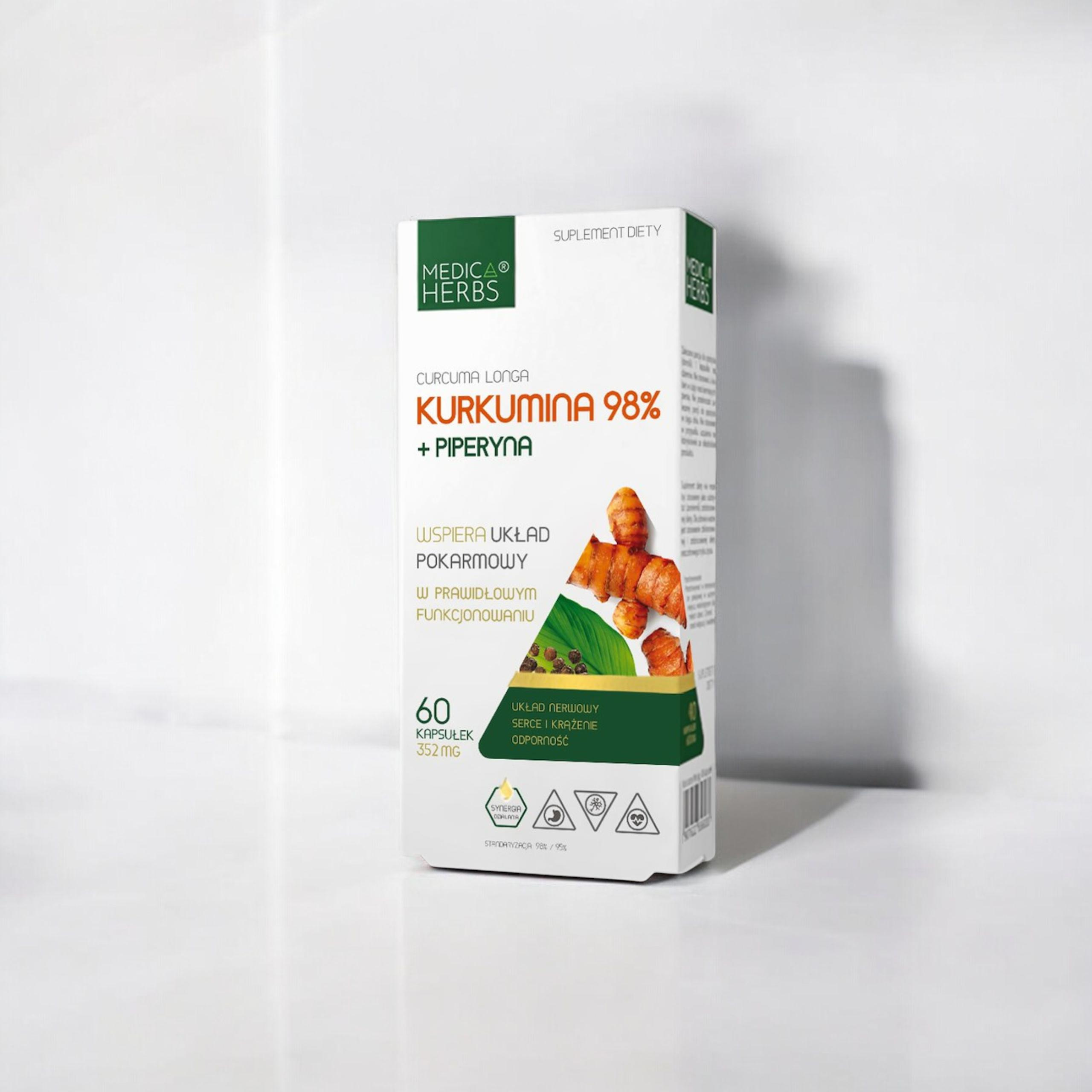 MEDICA HERBS - Kurkumina 98% + Piperyna 60caps.