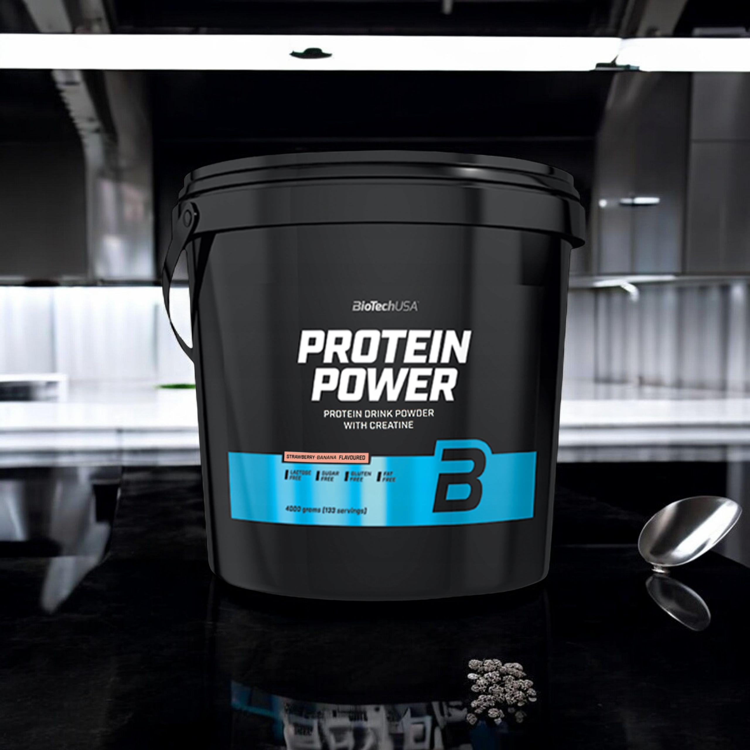 BioTech USA Protein Power - 4000g - Strawberry Banana - WYPRZEDAŻ - 18-03