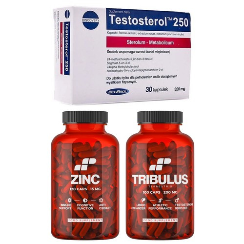 MP NUTRITION Tribulus 200mg - 100caps + Zinc - 120caps + MEGABOL Testosterol 250 - 30caps