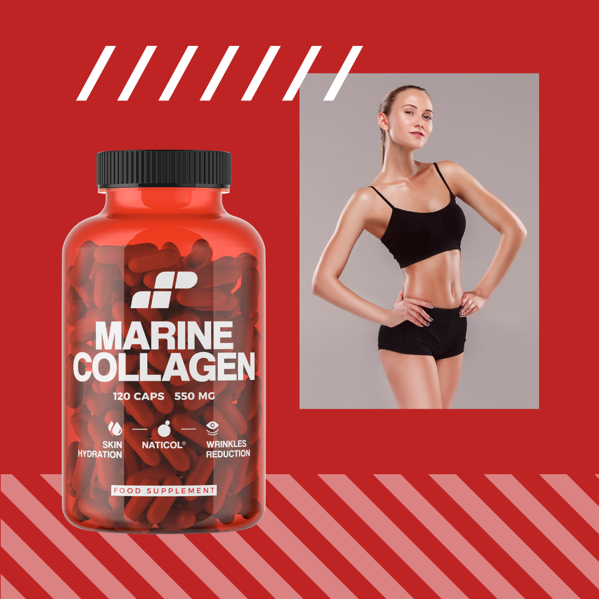 2x MP NUTRITION Marine Collagen 550mg - 120caps - Kolagen Rybi Naticol