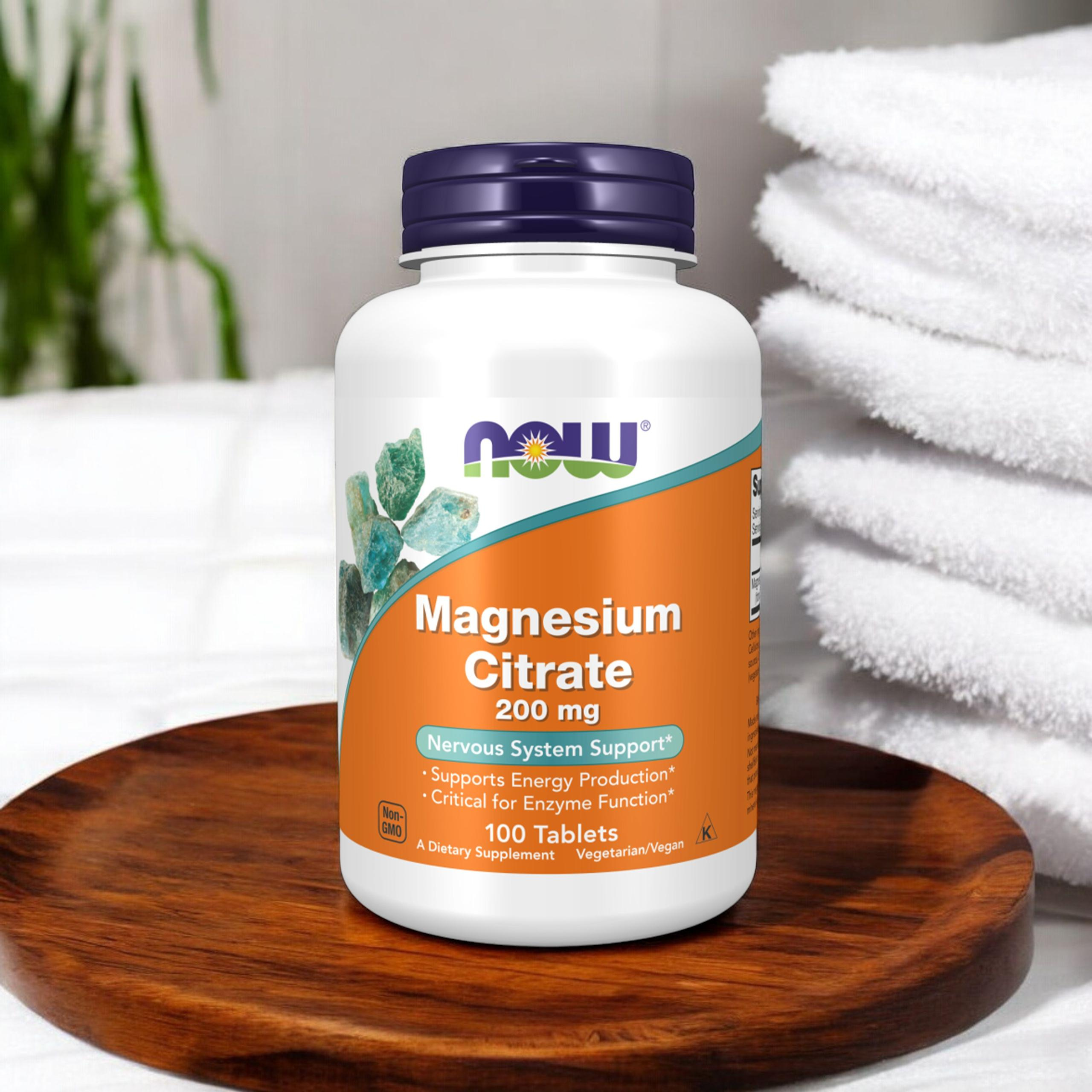 NOW Magnesium Citrate 200mg - 2x 100tabs