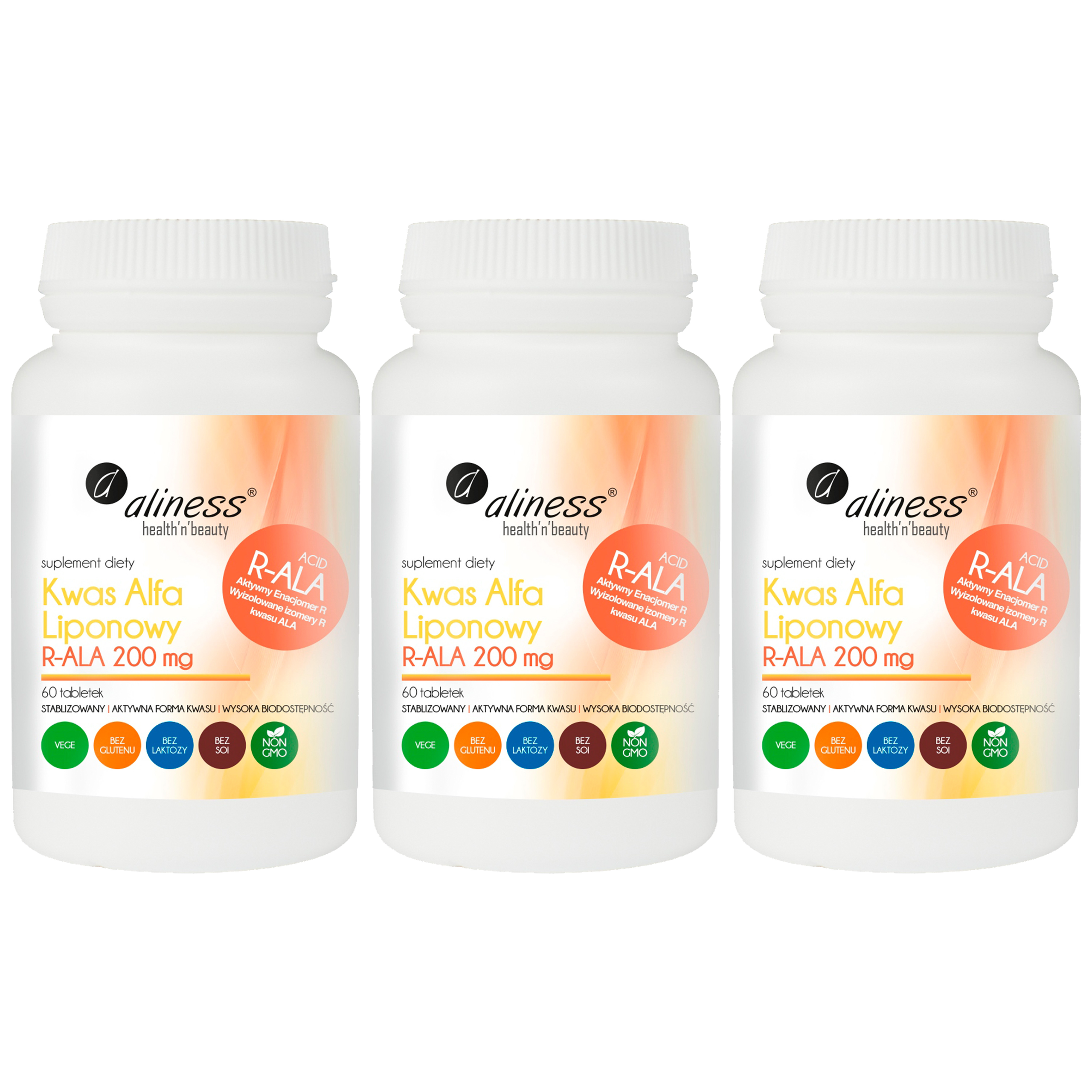ALINESS - Alfa Liponowy R-ALA 200mg - 3x 60tabs.