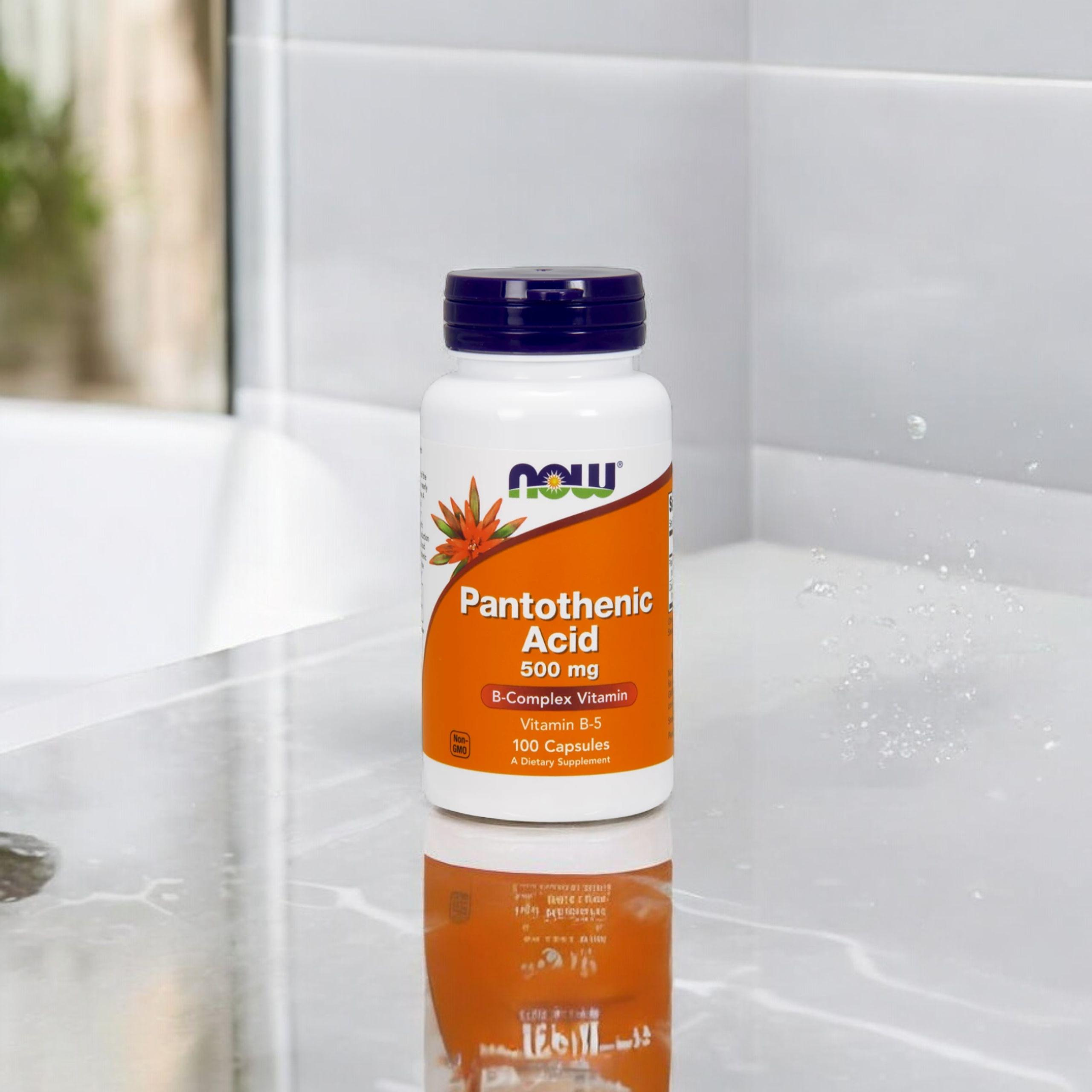 NOW Pantothenic Acid 500mg - 100vcaps. - Kwas pantotenowy