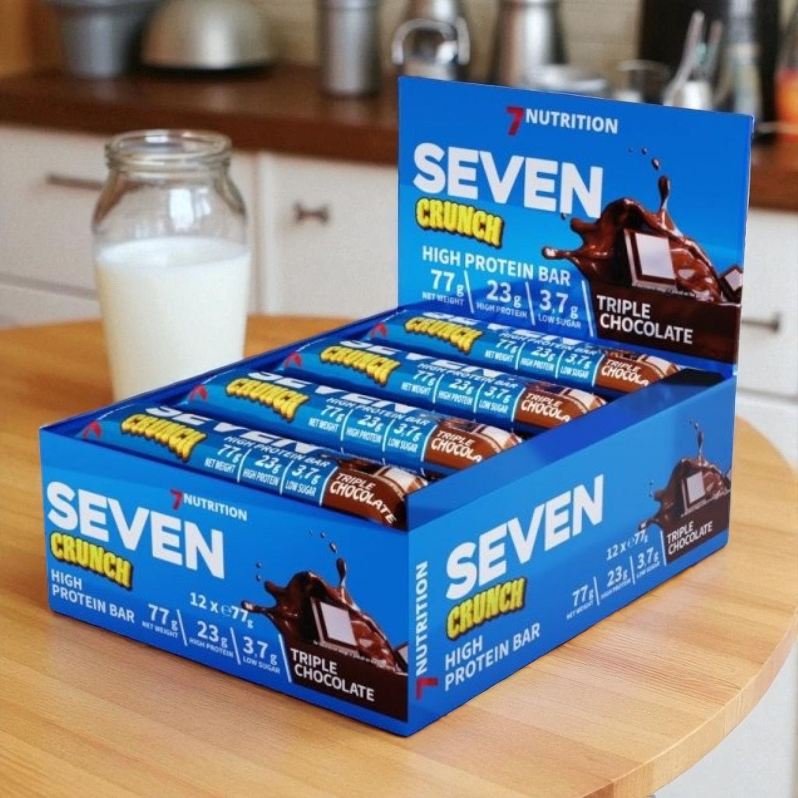 7 NUTRITION - Seven Crunch HP Bar - 12x 2x 77g - Triple Chocolate